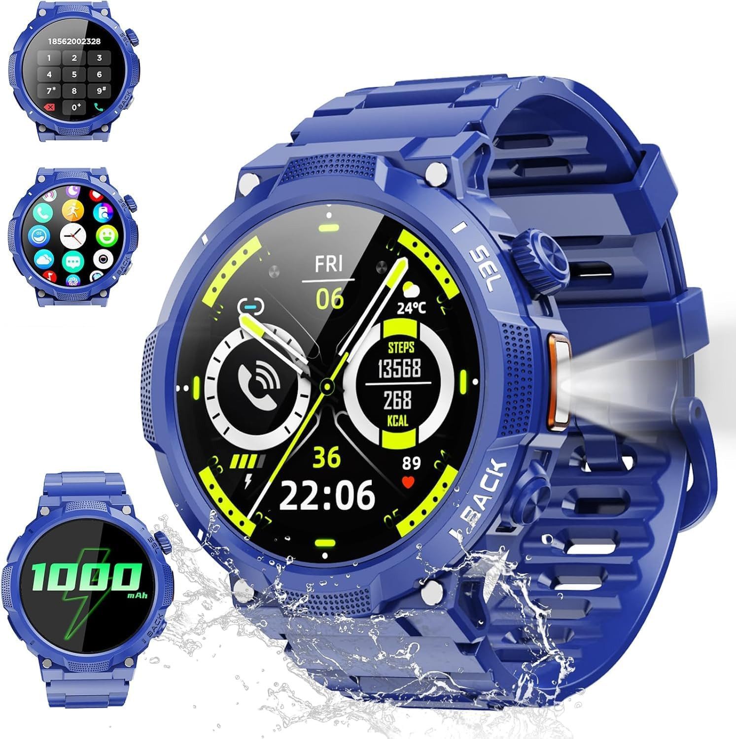 Zevelora für Damen und Herren mit Bluetooth-Anrufen und Gesundheitsüberwachung Smartwatch (1,53 Zoll, Andriod iOS), Fitnessuhr mit Schlafanalyse, Sportmodi und Benachrichtigungen