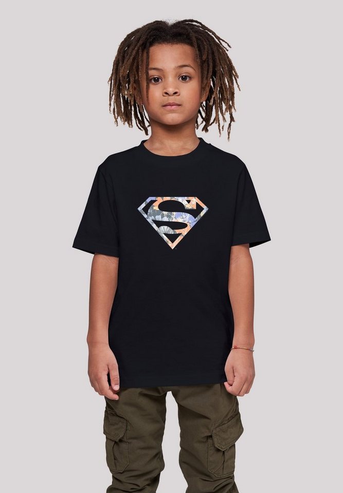 Comics Kinder,Premium T-Shirt Floral Logo F4NT4STIC Superman T-Shirt DC Unisex Superheld Merch,Jungen,Mädchen,Bedruckt