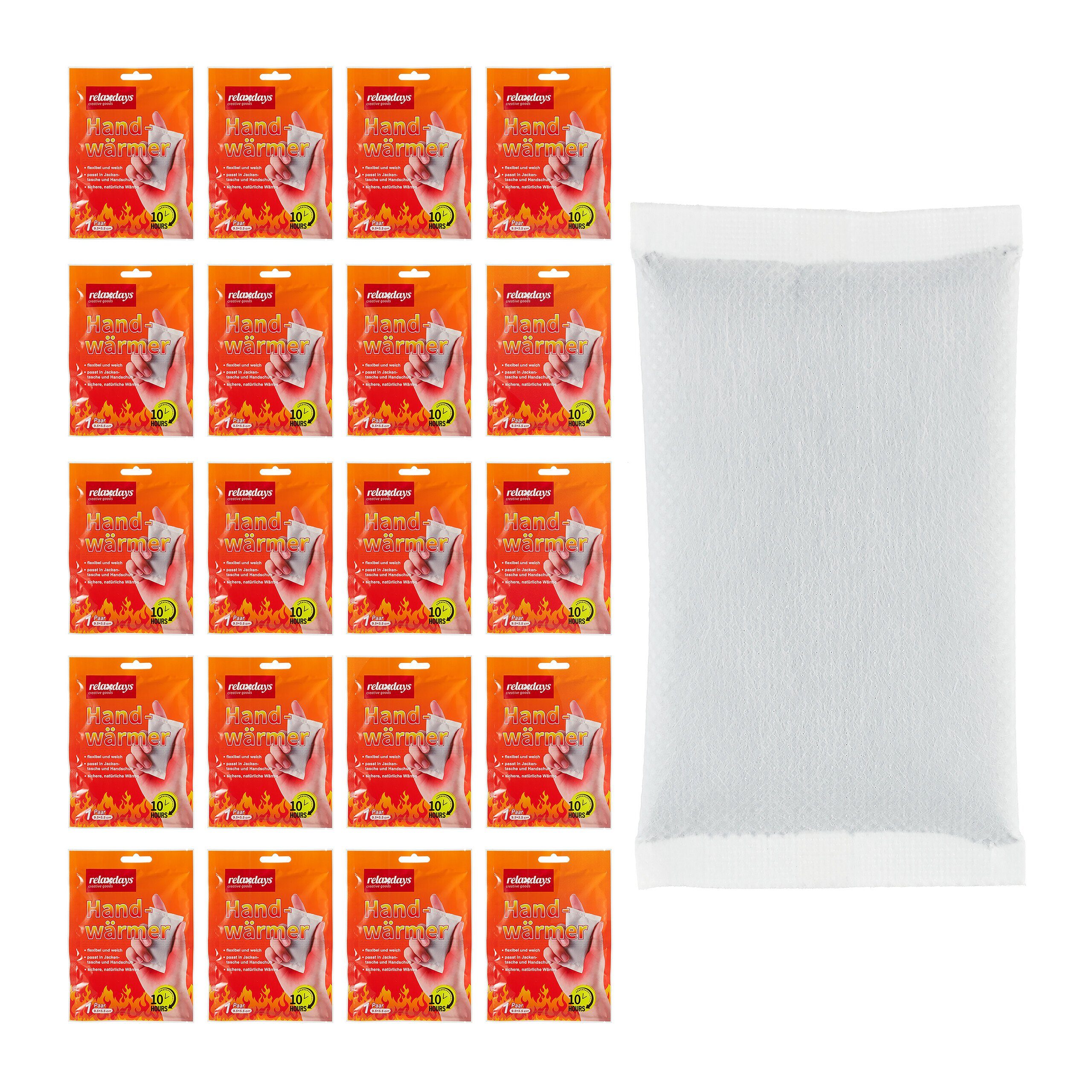 relaxdays Handwärmer Handwärmer, 20-tlg., 20er Set, 20er Pack