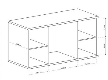 Furnix Kommode CALLINI Esszimmerkommode C4 mit 4 Schubladen und 2 Türen, Lamellenoptik, B142,1 x T40,6 x H85,4 cm