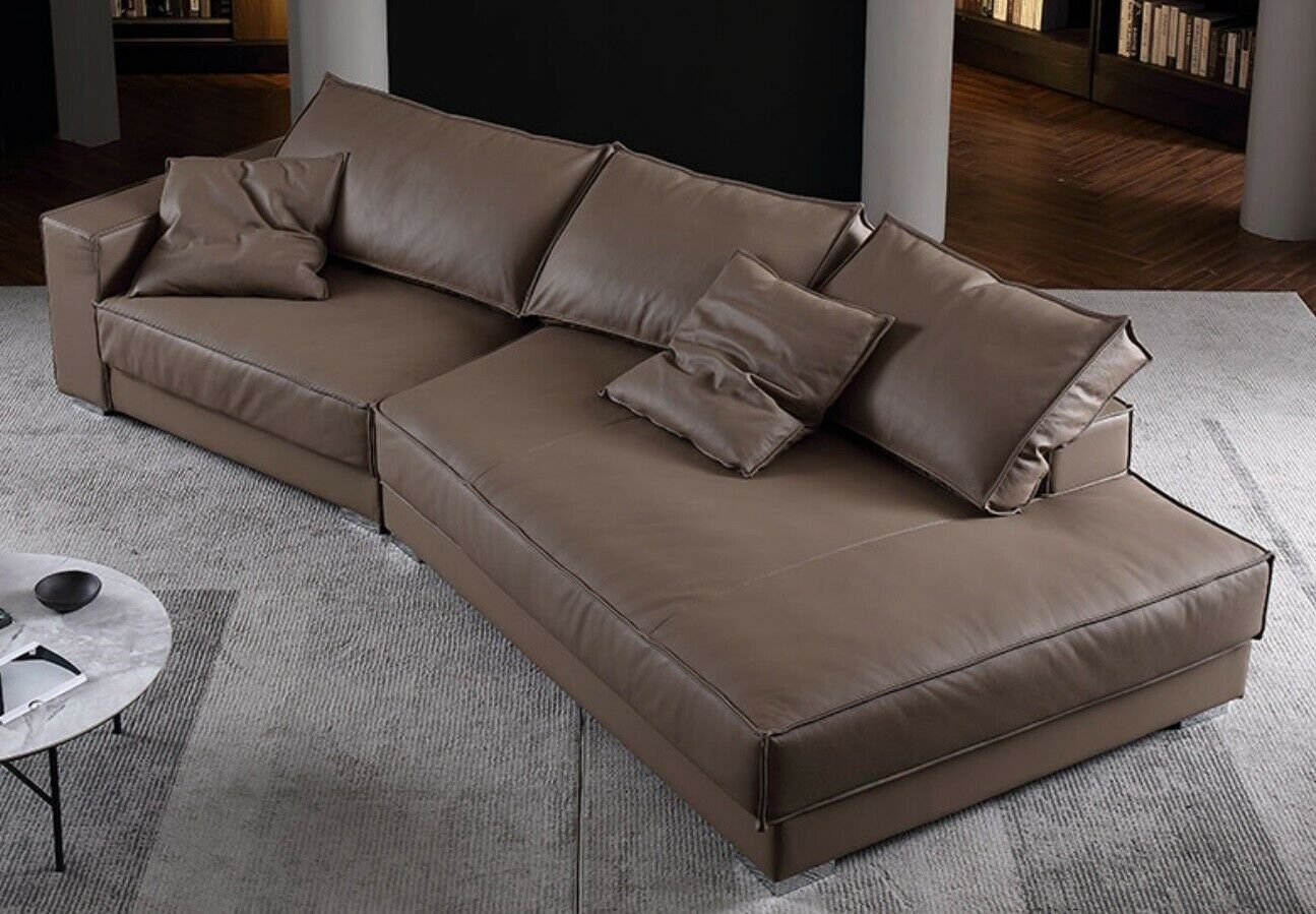 JVmoebel Ecksofa Moderne Sofas Ledersofa Couch Wohnlandschaft Sofa, Made in Europe