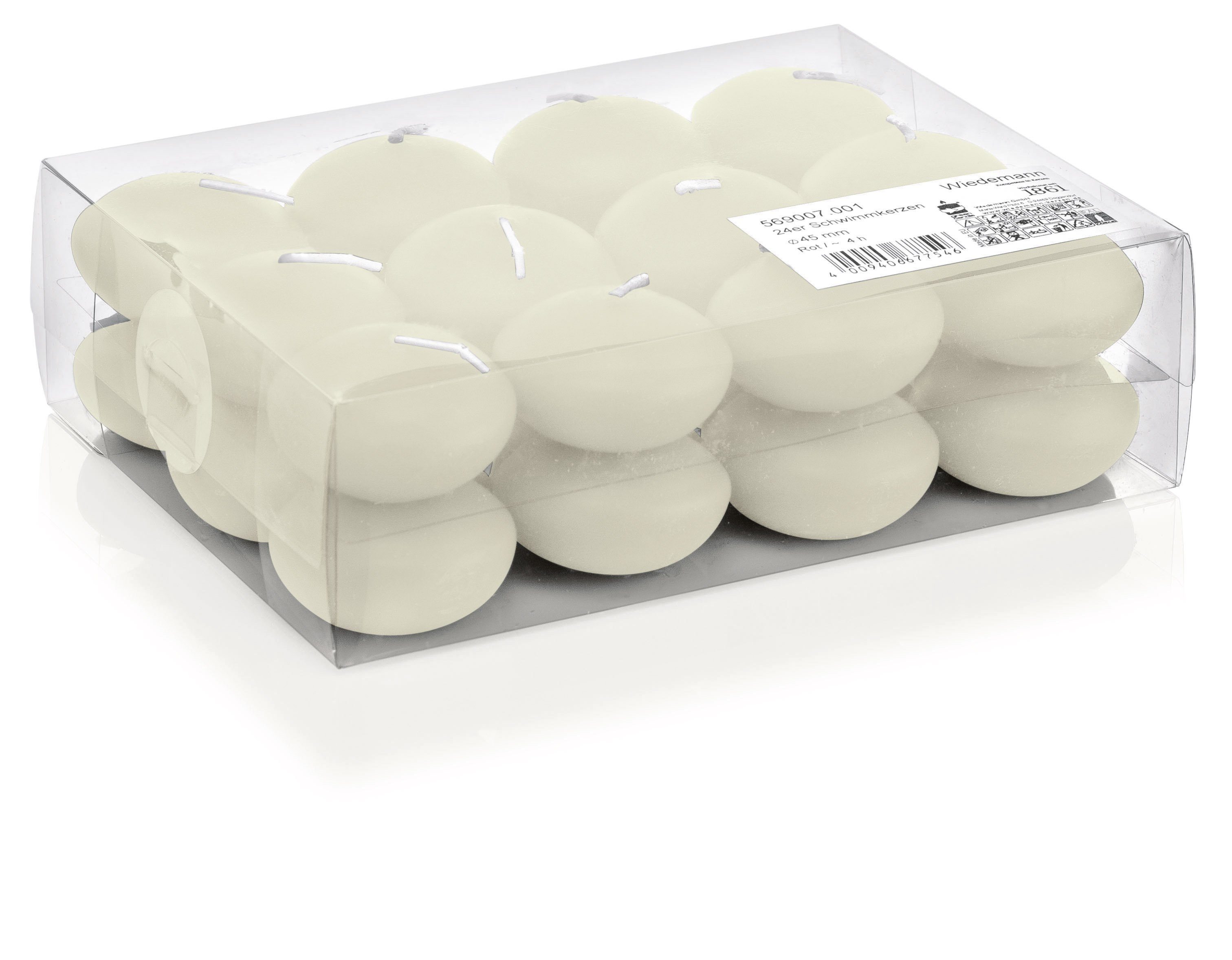 Wiedemann Kerzen Schwimmkerze Schwimmkerzen Elfenbein Ø 45 mm, 24 Stück günstig online kaufen