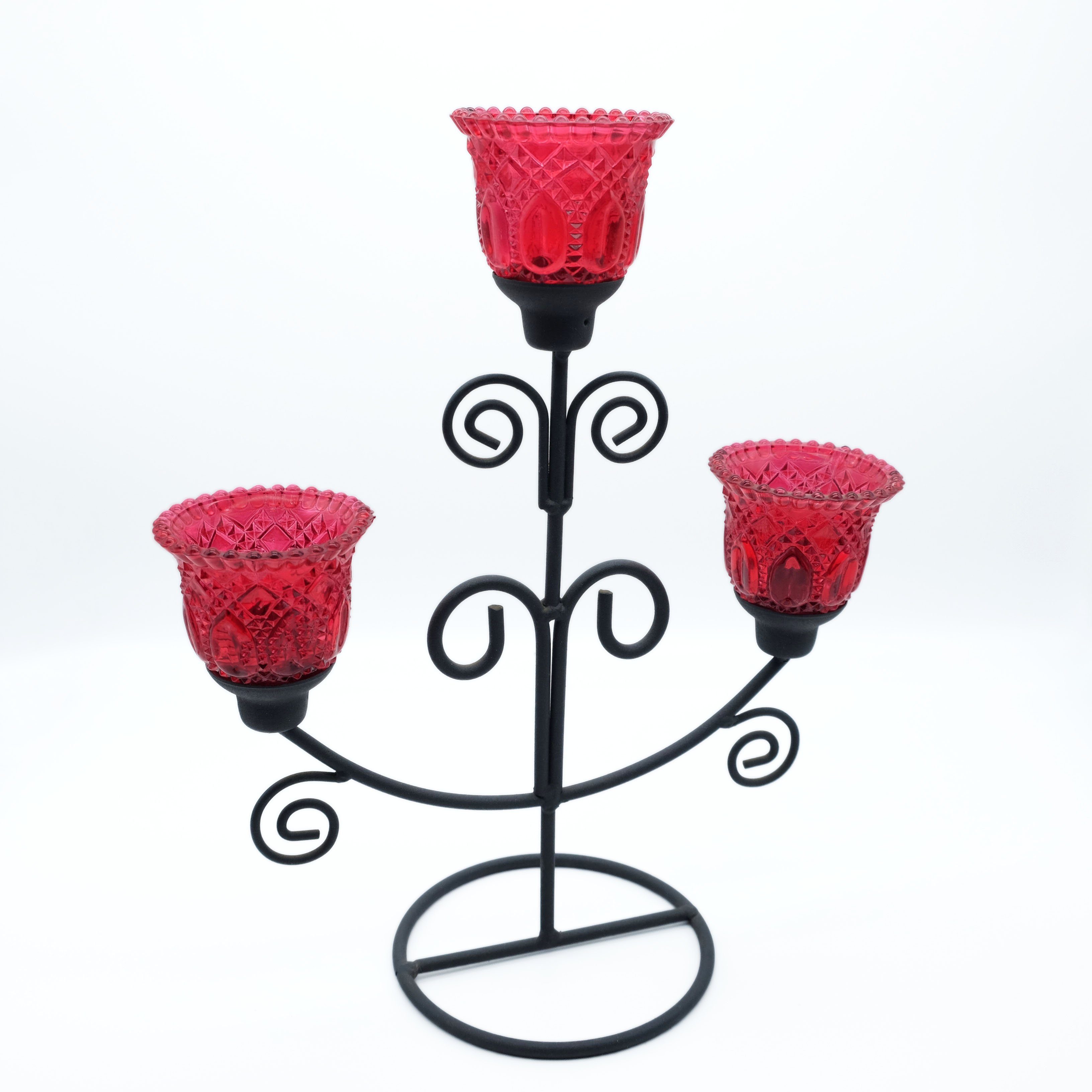 standfest rot Kerzenständer, Teelichthalter DeColibri Kerzenständer Kerzenhalter, Glas,