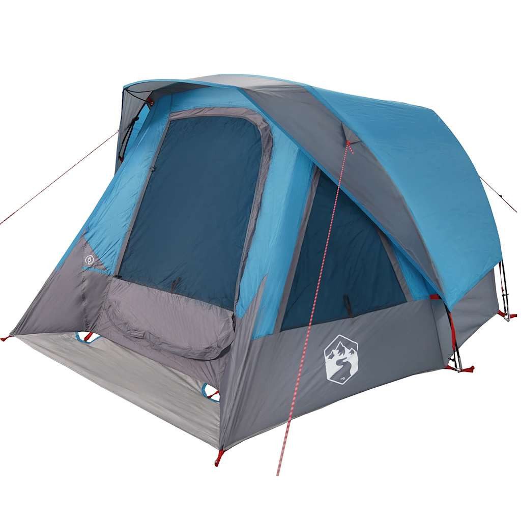 furnicato Faltzelt Campingzelt Kabine 298x158x132 cm Blau, (1 tlg), Wetterfestes Familienzelt mit E-Anschluss und abnehmbarem Überzelt