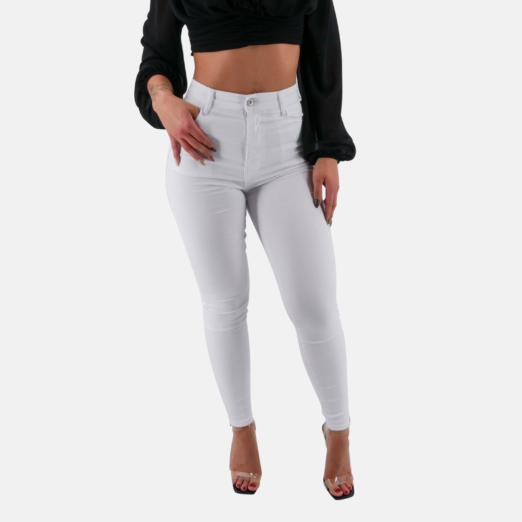Elara High-waist-Jeans Elara Damen High (1-tlg) Waist Super Jeans Weiß