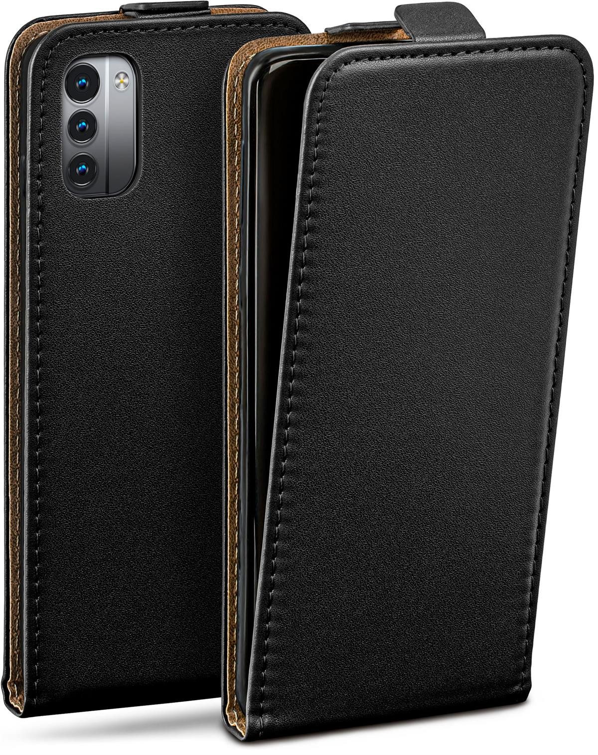 moex Handyhülle für Nokia G21 Hülle Klappbar Flip Case Schwarz 6,5 Zoll, 360 Grad Schutz Handytasche Leder Optik PU Lederhülle Cover Klapphülle