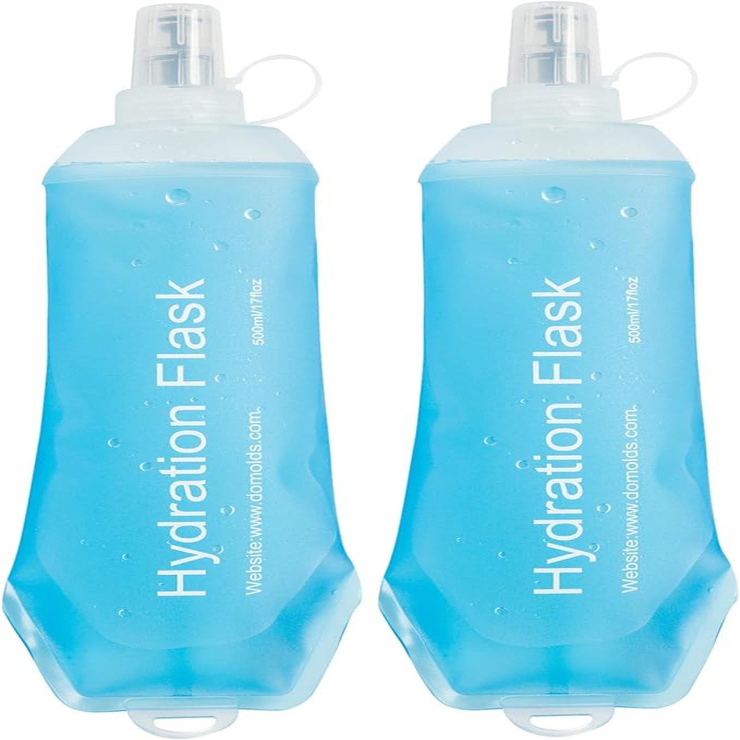 AURIVION Trinkflasche Trinkflasche Soft Flask Lauf Wasserflaschen, 500mL TPU Zusammenklappbare weichen Flasche (2 Stück)