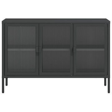 vidaXL Sideboard Sideboard Schwarz 105x35x70 cm Glas und Stahl