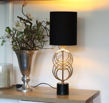 Arnusa Tischleuchte Tischlampe Kupfer farben Designlampe 60cm, Ein-/Ausschalter, ohne Leuchtmittel, Nachttischlampe
