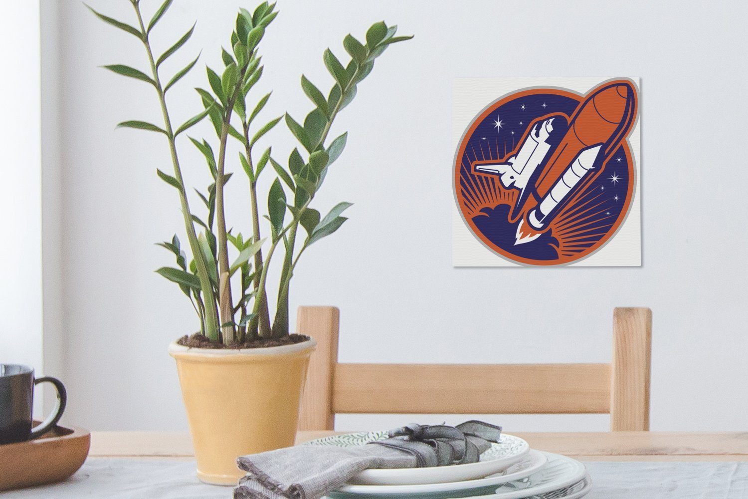 Leinwandbild Bilder einer Leinwand auf einem für Emblem, Raumfähre St), (1 Abbildung Schlafzimmer Wohnzimmer OneMillionCanvasses®