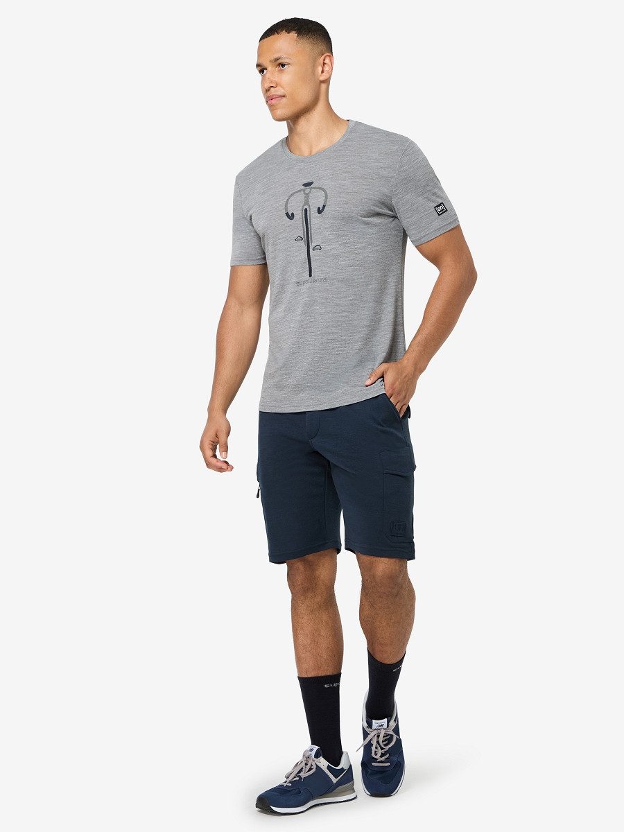 SUPER.NATURAL Print-Shirt für Herren, Merino VINTAGE BIKE TEE Bike Motivation Motiv, atmungsaktiv