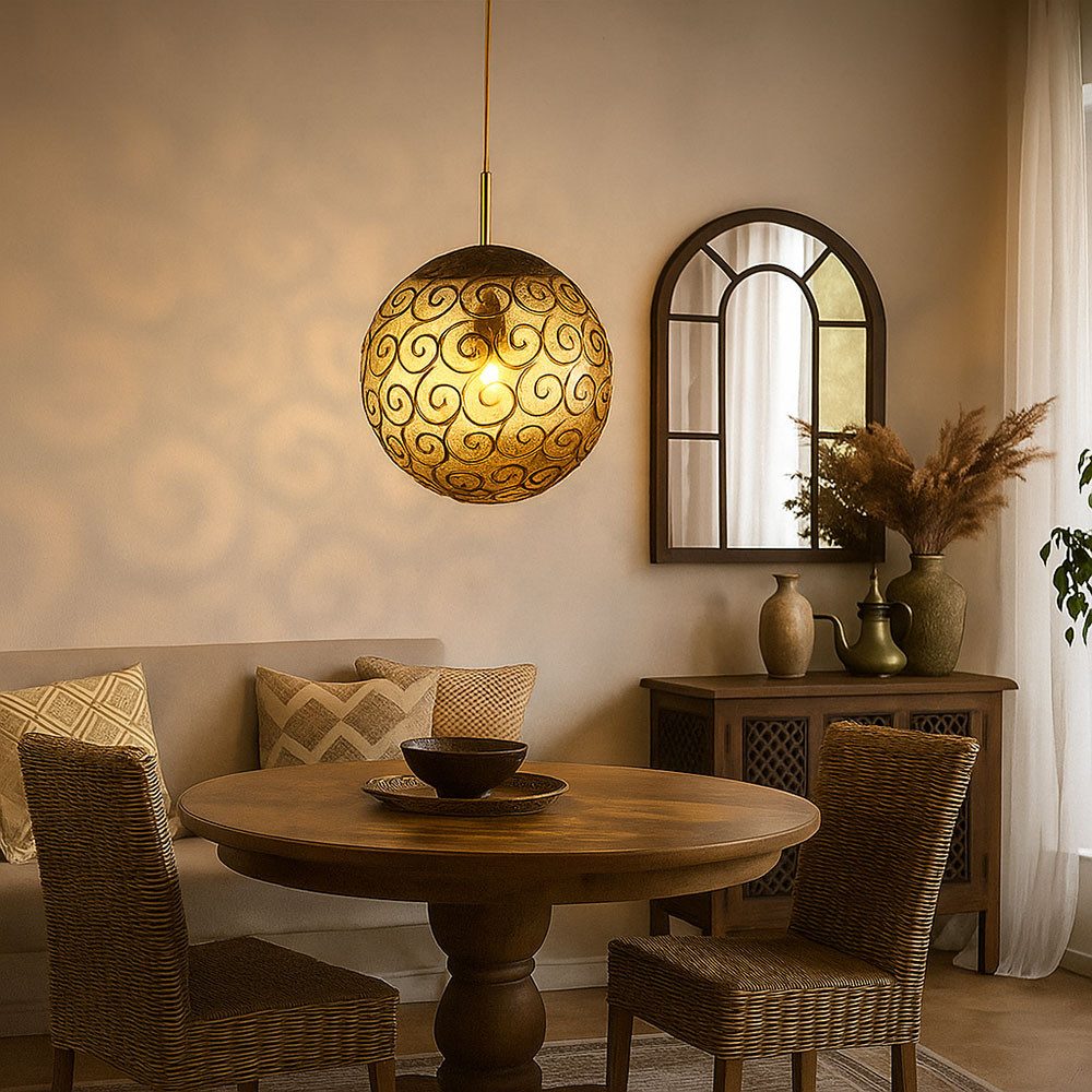 GLOBO LIGHTING LED-Hängeleuchte, Leuchtmittel inklusive, Warmweiß, Pendelleuchte Hängelampe Esstischleuchte goldfarben