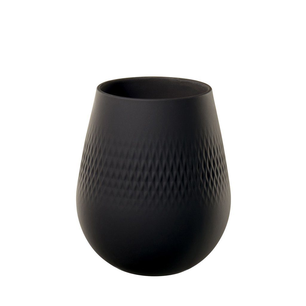 Manufacture noir Vase St) Boch Collier & Carré Dekovase klein Villeroy (1