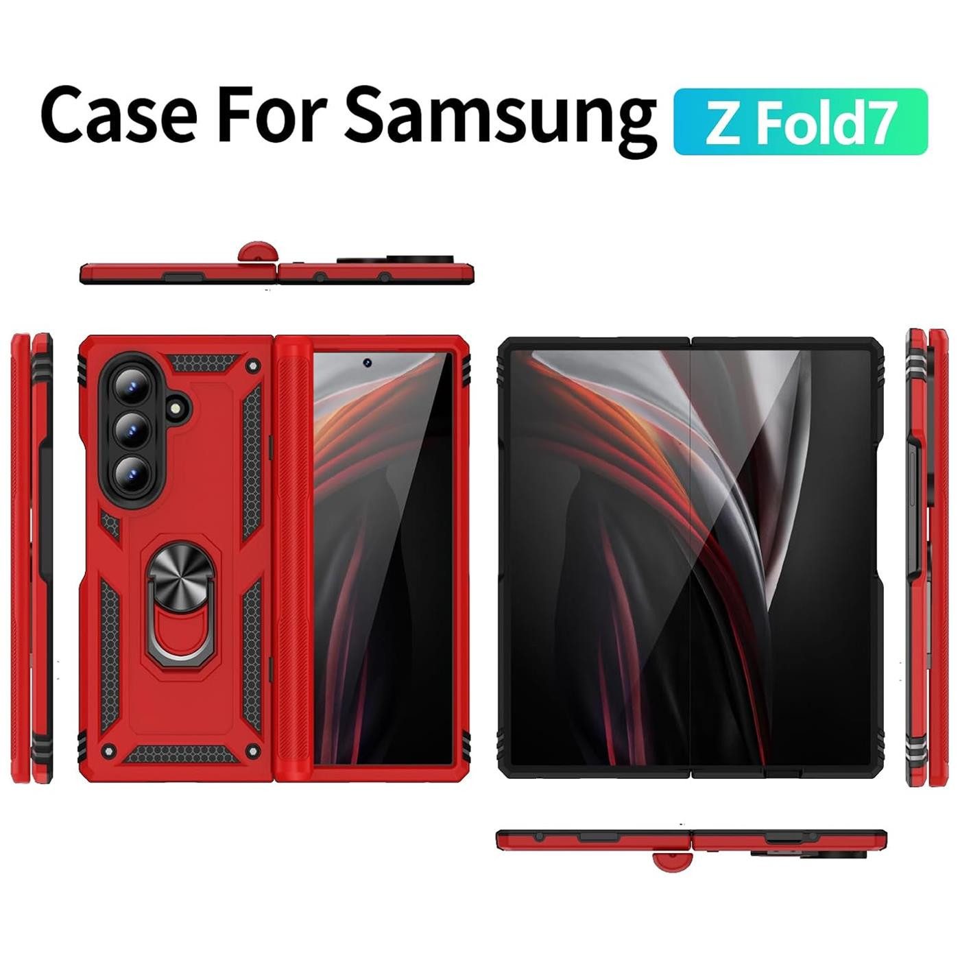 CoolGadget Handyhülle Armor Shield Case für Samsung Galaxy Z Fold 7 8 Zoll, Outdoor Cover Magnet Ringhalterung Handy Hülle für Galaxy Z Fold 7 5G – Bild 5 von 5