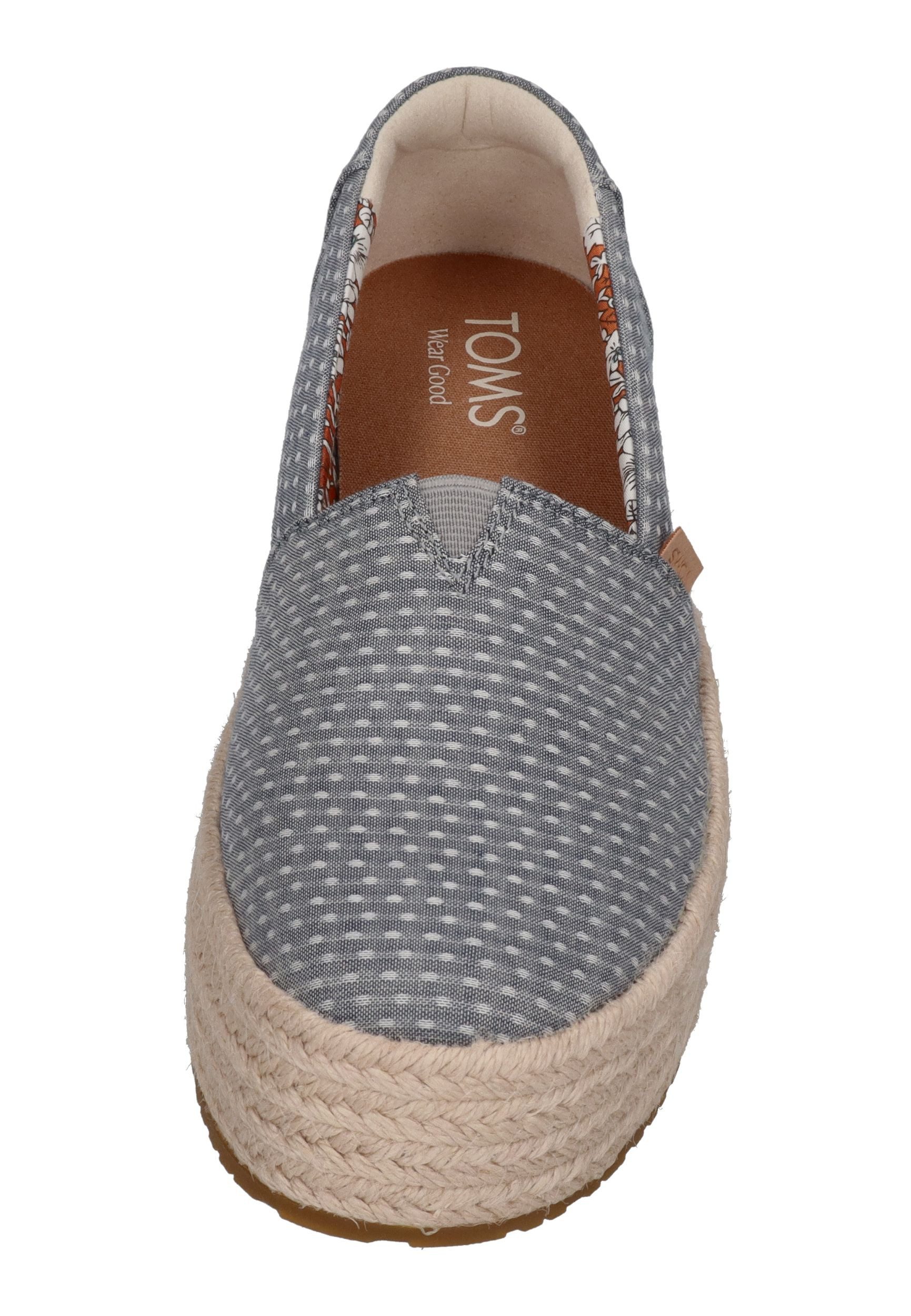 TOMS VALENCIA Espadrille Niagara Mist Chambray Dot