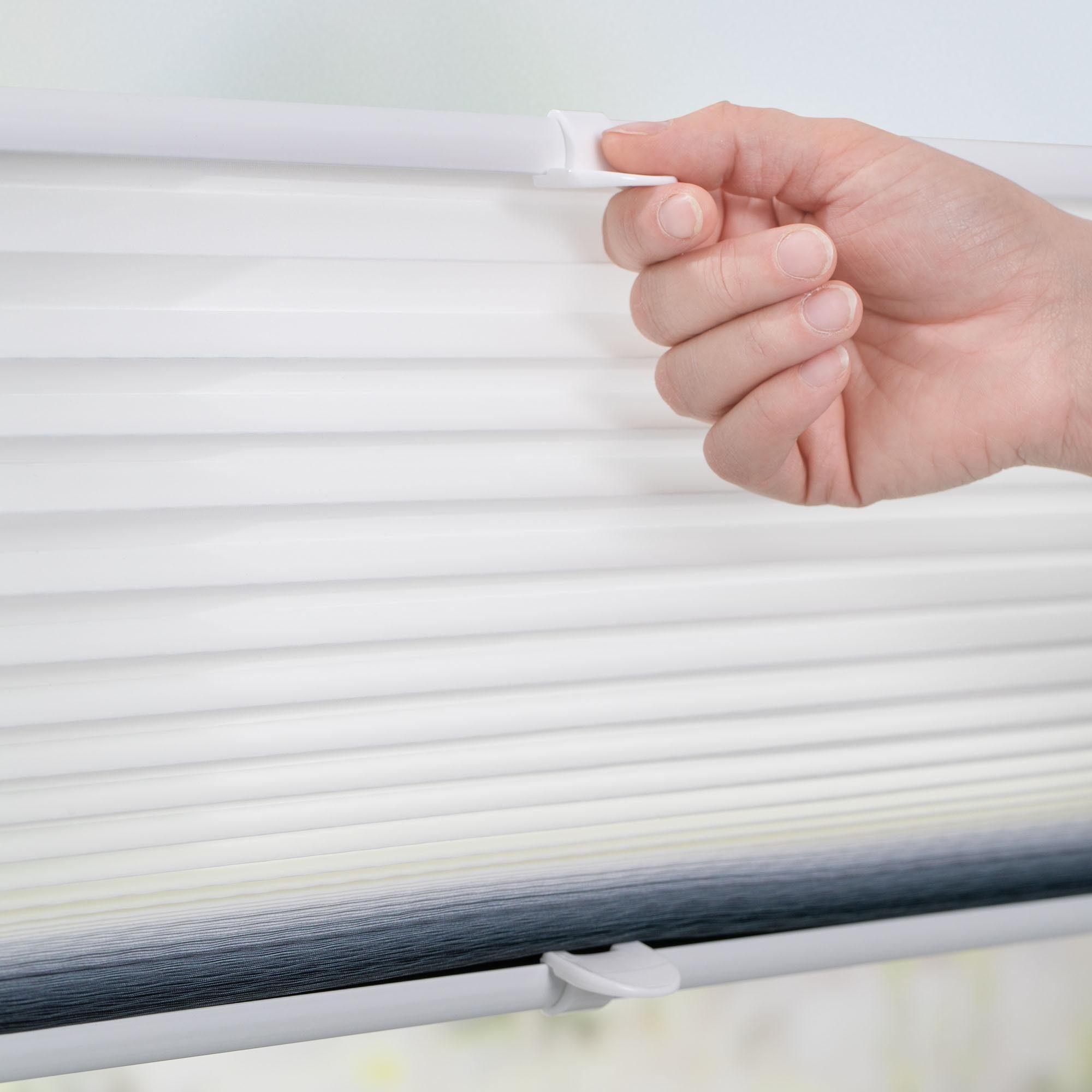 K-HOME Plissee Farbverlauf Sunrise, Lichtschutz, ohne Bohren, verspannt, Klemmfix – Bild 5 von 5