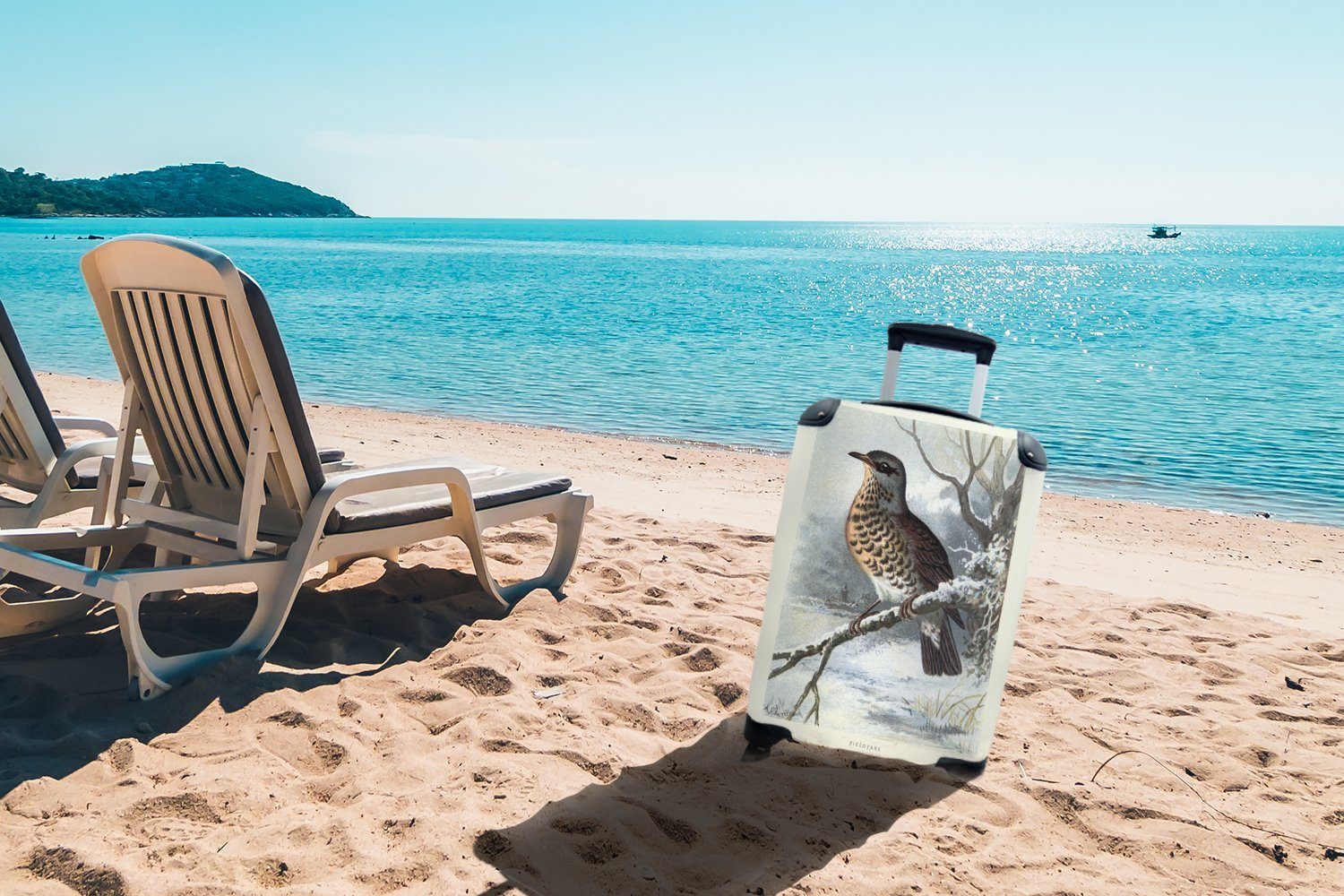 rollen, Handgepäckkoffer Trolley, mit Handgepäck Ferien, für Vogeldruck MuchoWow Reisetasche Rollen, Reisekoffer 4 Kitz, Antiker