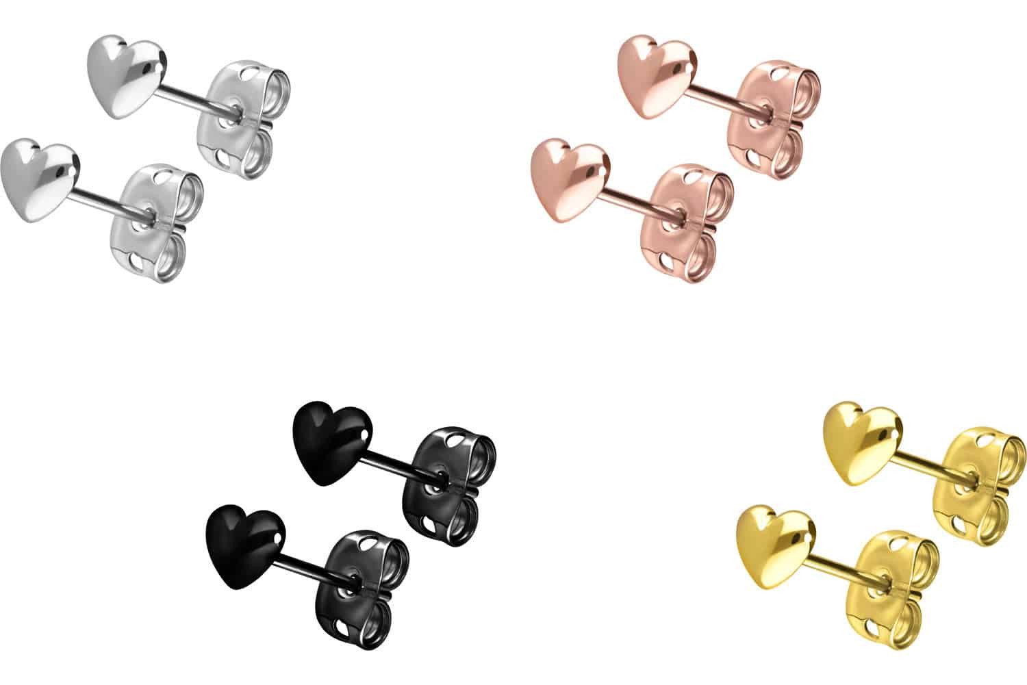 FILANGO Paar Ohrstecker Titan Ohrstecker HERZ (Ohrstecker, 1-tlg) günstig online kaufen