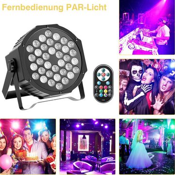 ZonQoonz LED Discolicht 4PCS Partylicht 7 Modi Lichteffekte mit Fernbedienung, RGB 36 LED Bühnenlicht DMX 7CH