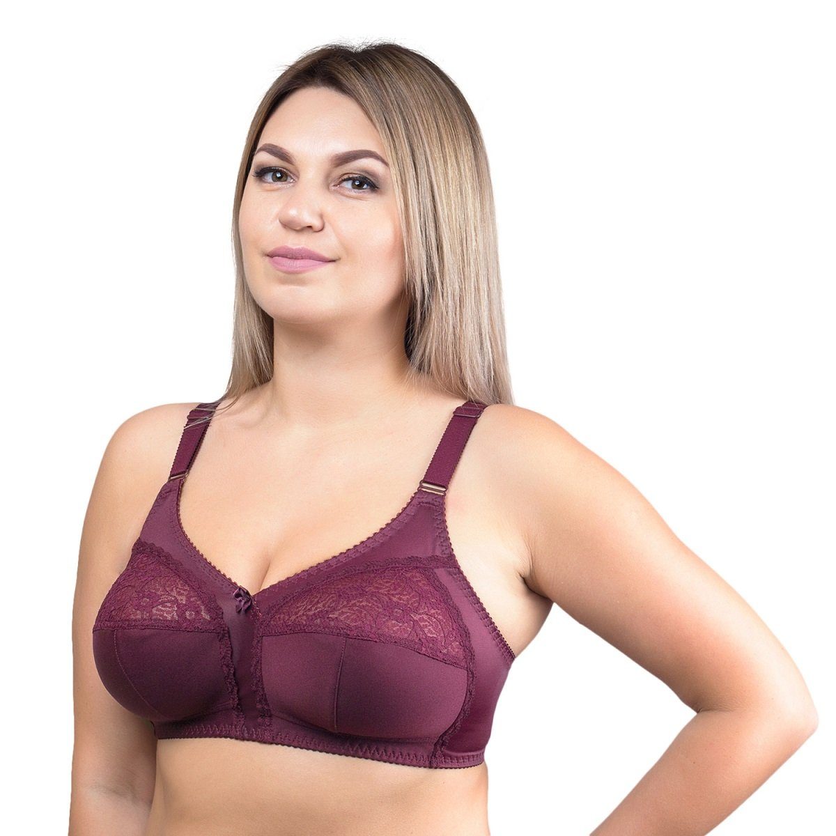 Verally Bügelloser BH VERALLY Entlastungs BH ohne Bügel für große Größen, sehr bequem, hoher (Set, 1-tlg) Basic Dessous