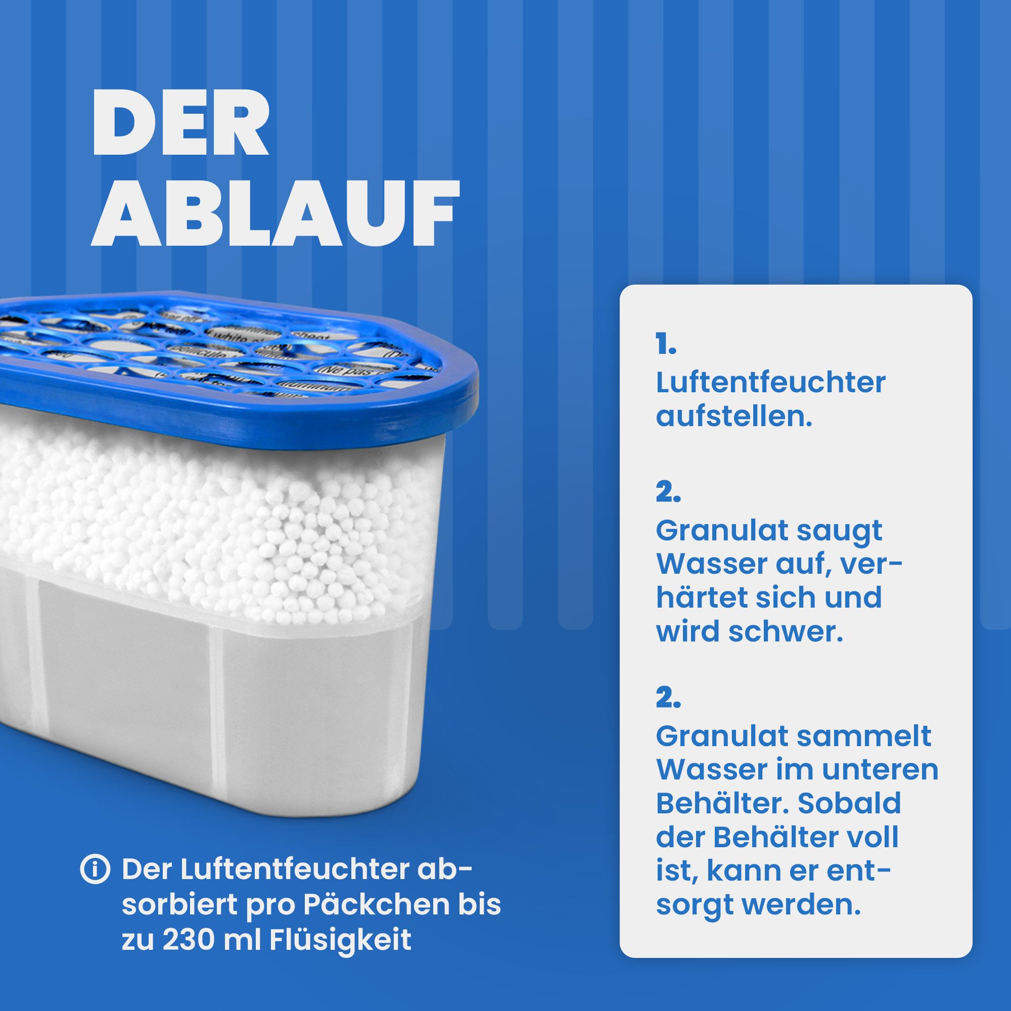 Bestlivings Granulat-Luftentfeuchter im 10er-Pack, für 50 m³ Räume, Tank 0, günstig online kaufen