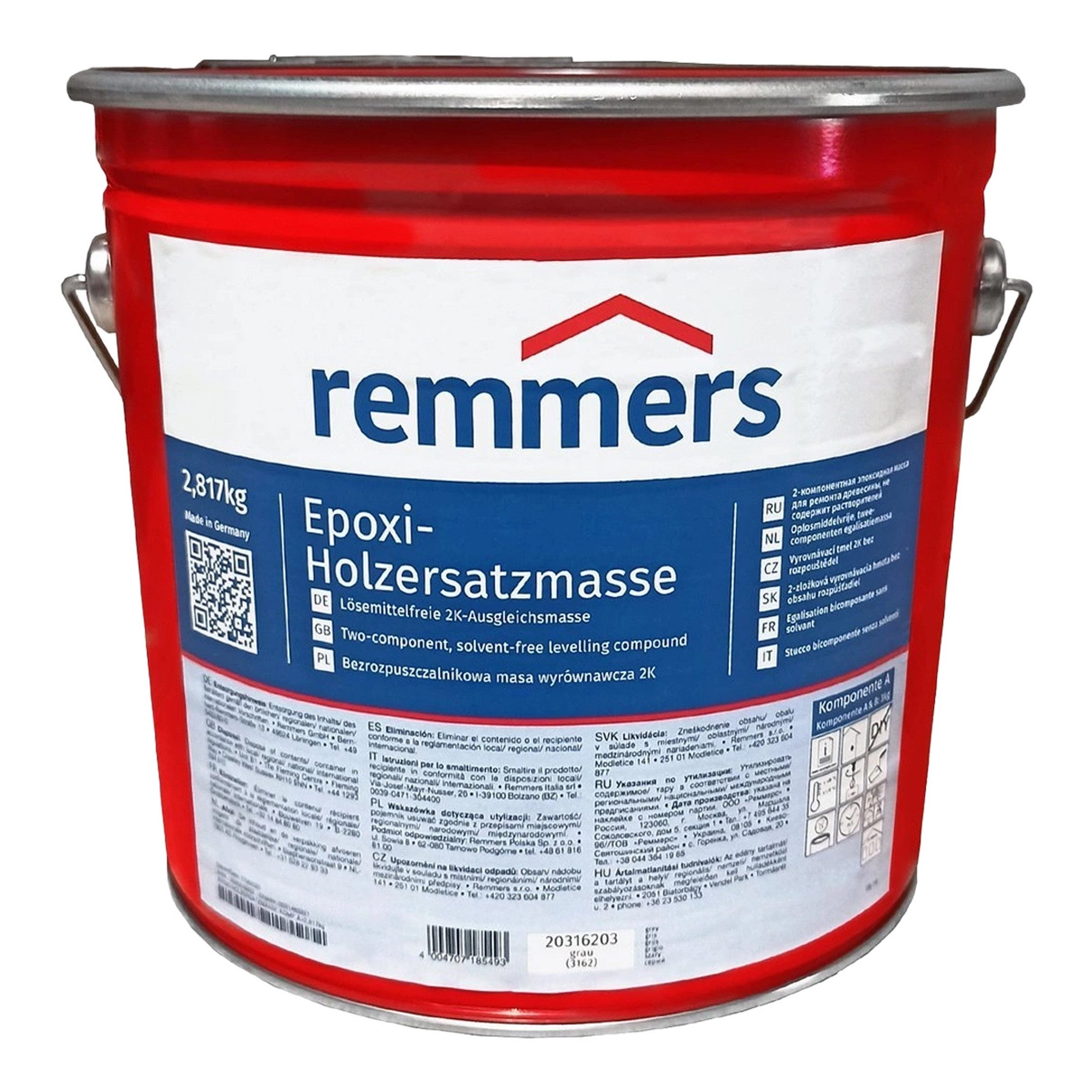 Remmers Fassadenspachtel Remmers EPOXI-HOLZERSATZMASSE 3kg 2-Komponenten-Nivelliermasse (3KG-St)