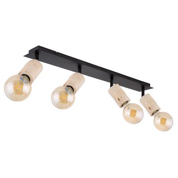 Globo LED Deckenspot, Leuchtmittel nicht inklusive, Spotstrahler Deckenleuchte beweglich Esszimmerlampe Holz natur schwarz
