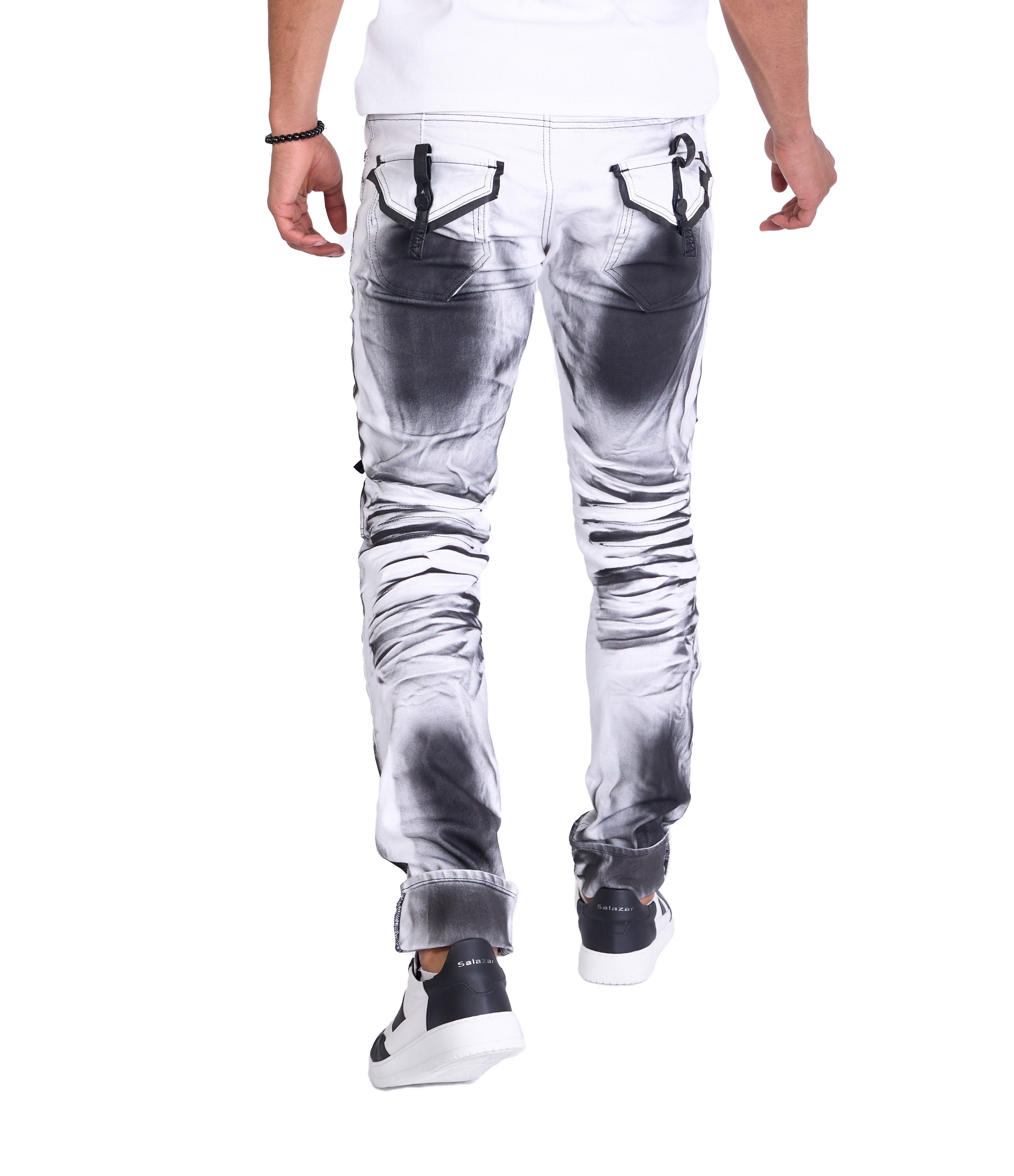 KINGZ Slim-fit-Jeans Aufällige Herren Jeans von KINGZ