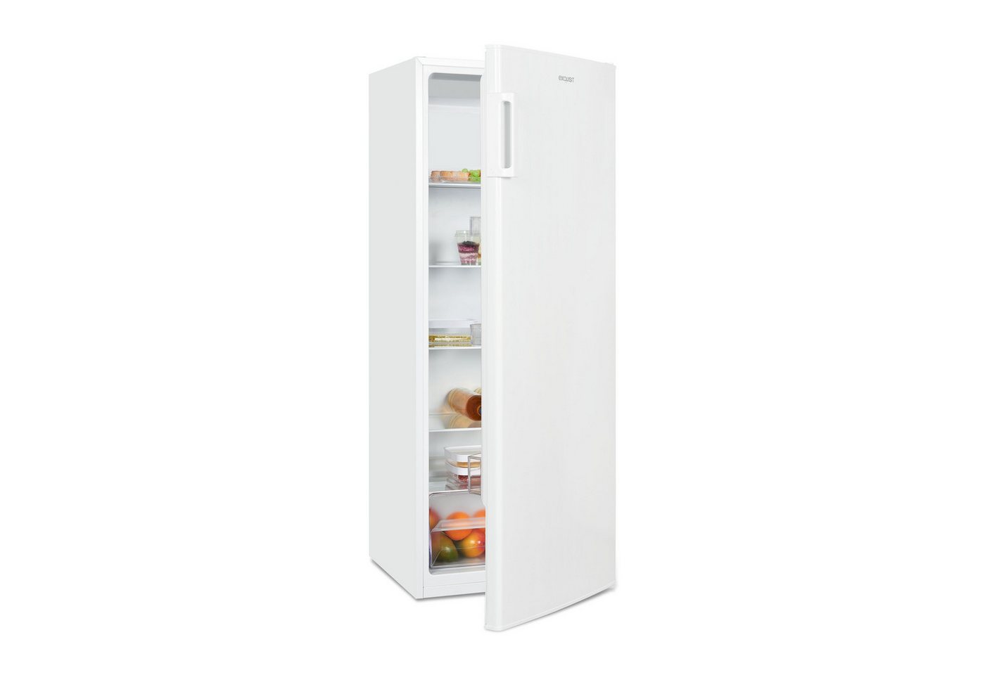 exquisit Vollraumkühlschrank KS5320-V-H-040E, 142.6 cm hoch, 54.4 cm breit, 242 Liter, 5 Glasablagen, 4Türablagen, 40 db, Türanschlag wechselbar