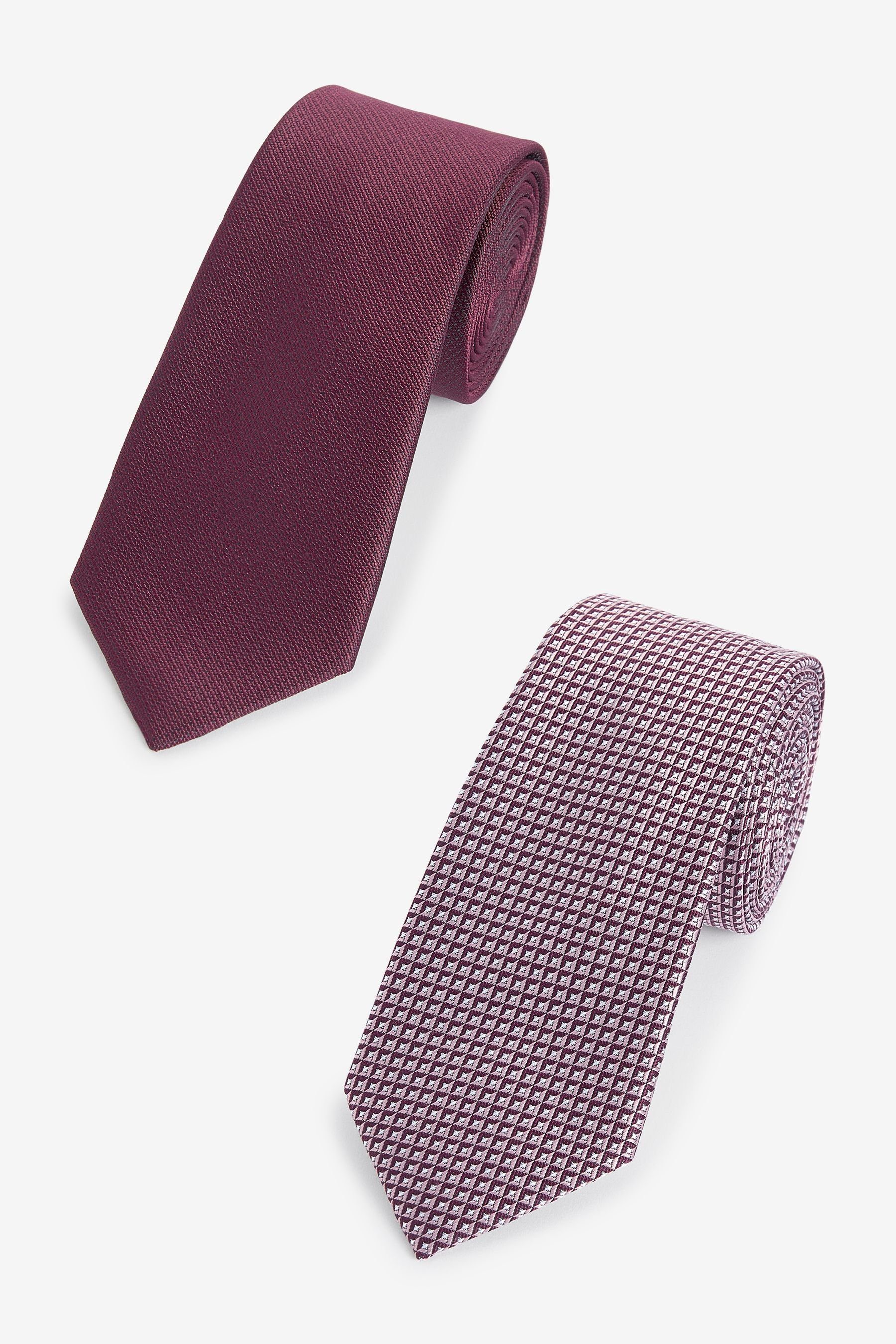 Next (3-St) 2 x mit Krawattennadel Krawatte Struktur-Krawatten