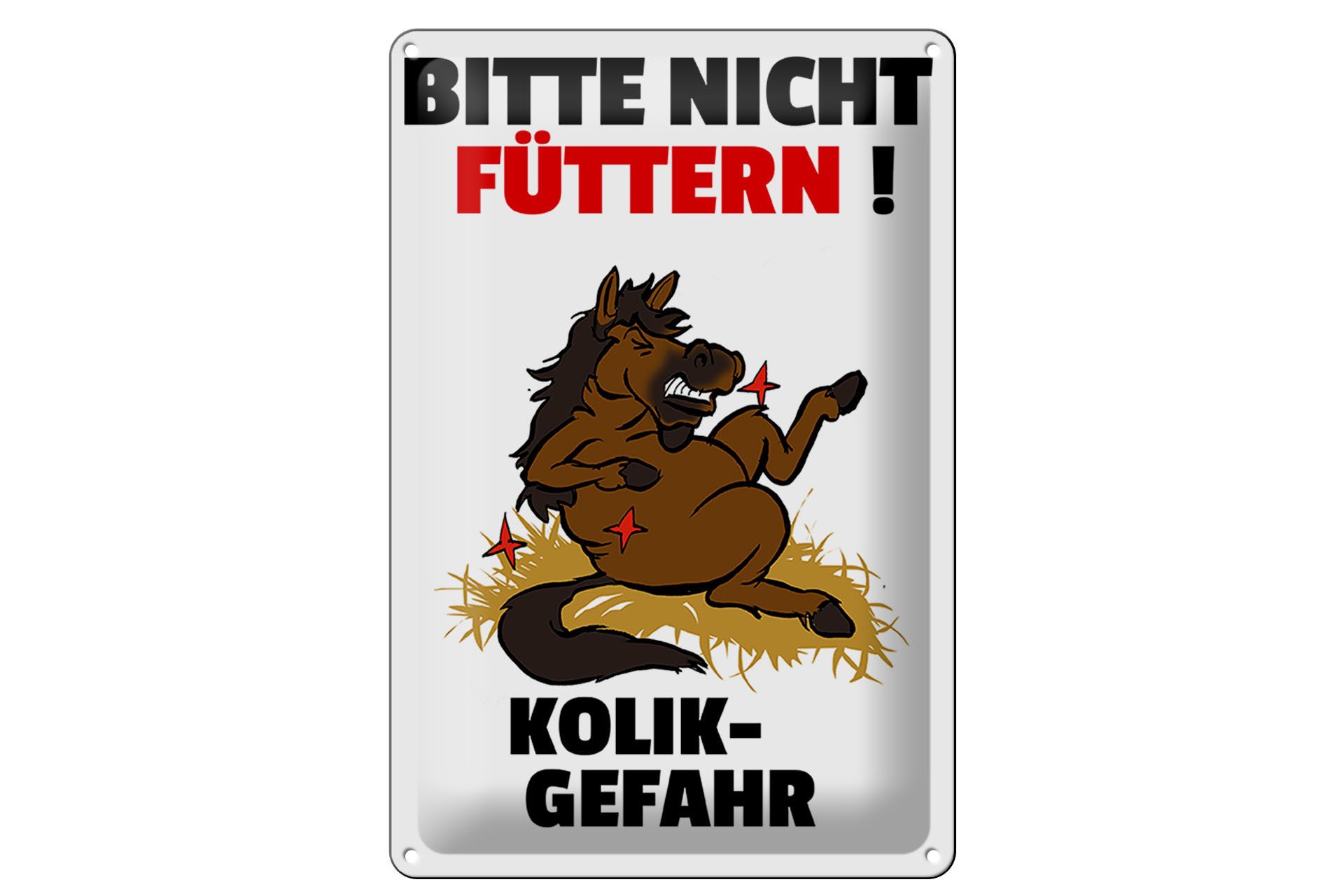 Femer GmbH Metallschild Hinweis 20x30cm bitte nicht füttern Pferd Kolik, (1 günstig online kaufen
