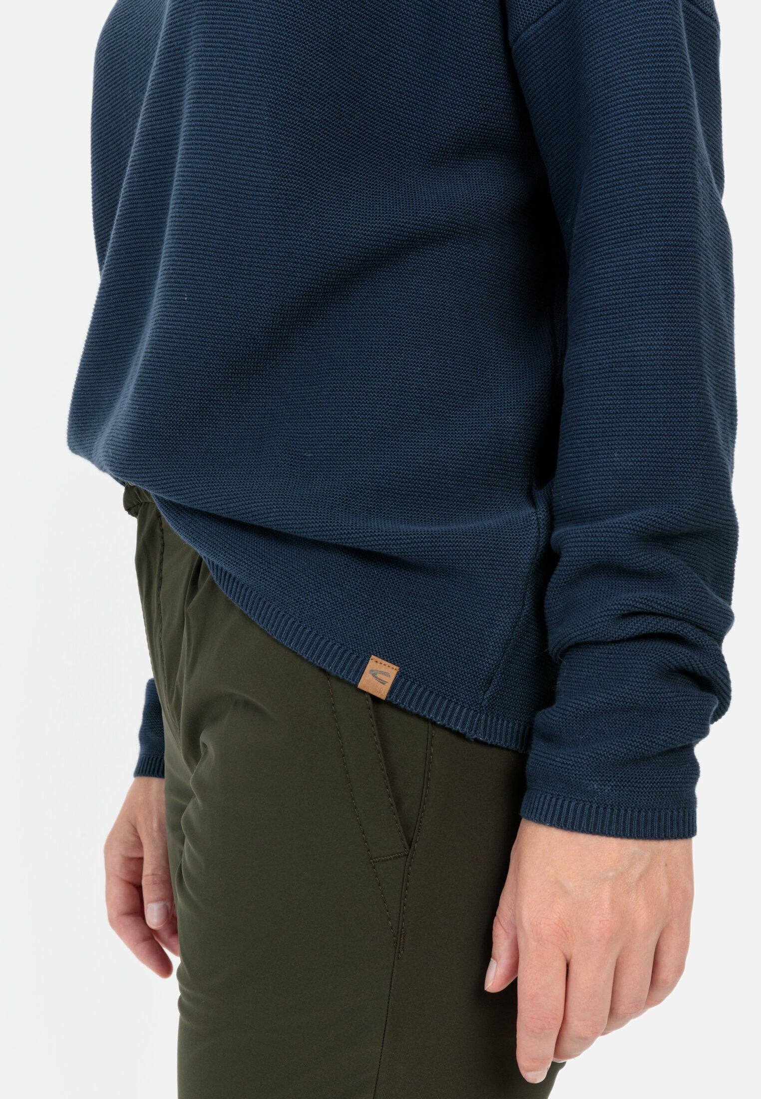 camel active Rundhalspullover Oversized Pullover mit Rundhalsausschnitt Langarm Pullover_Rundhalspullover