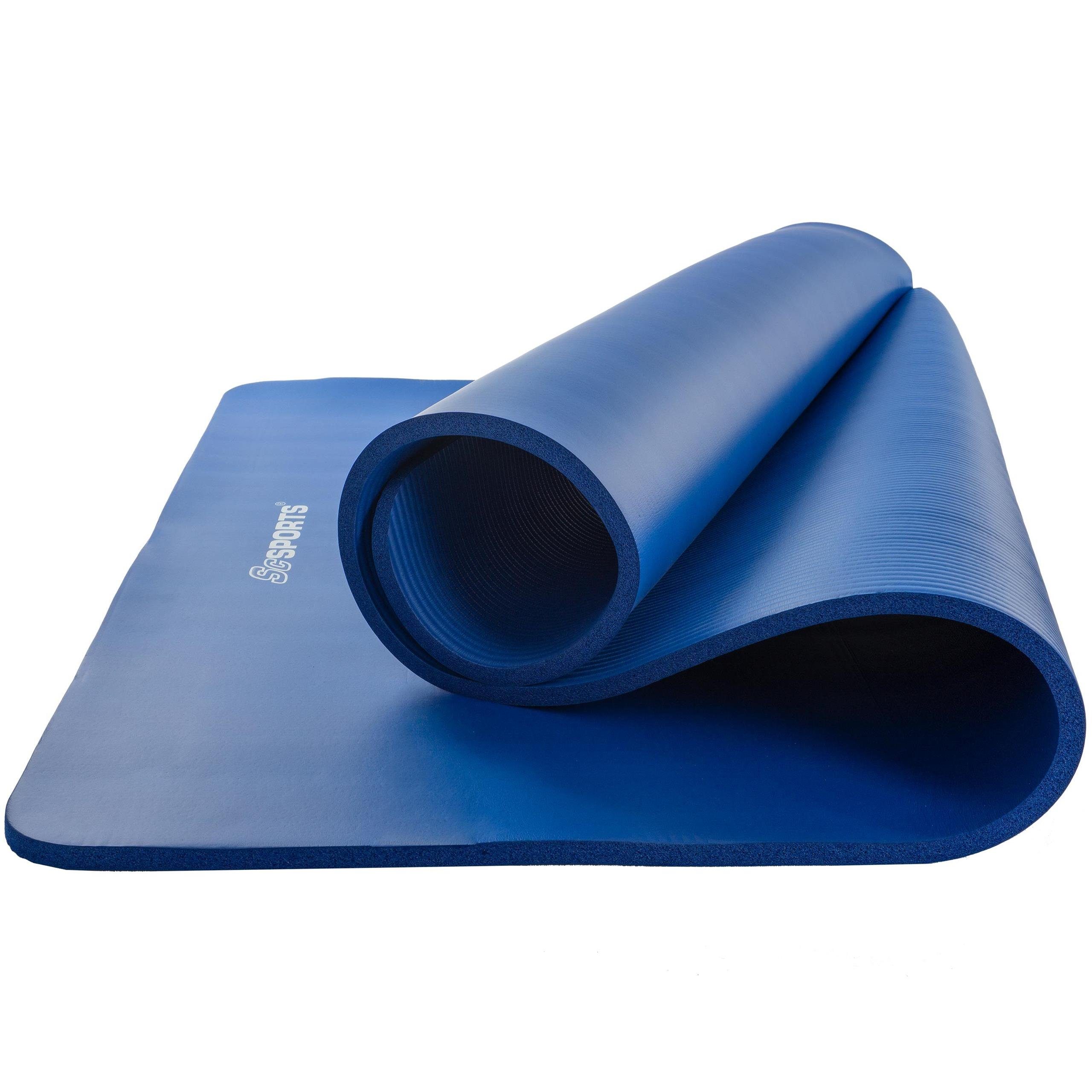 ScSPORTS® Yogamatte Sportmatte 190x100x1,5cm Fitness Gymnastik Matte Yogamatte Tragegurt
