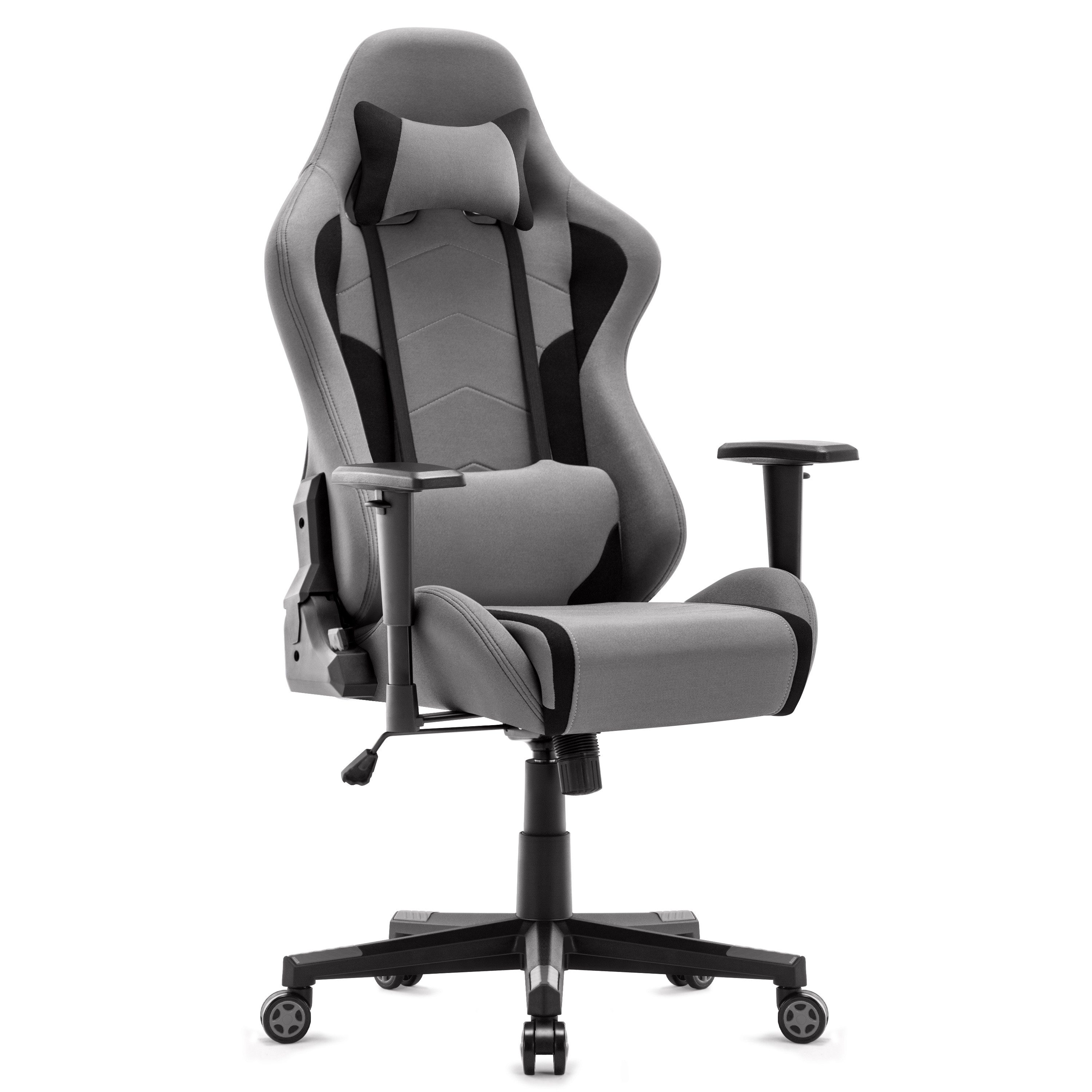 Intimate WM Heart Gaming Chair Ergonomischer Bürostuhl, Stoff Drehstuhl, Schreibtischstuhl mit Verstellbarer Armlehnen und Hoher Rückenlehne