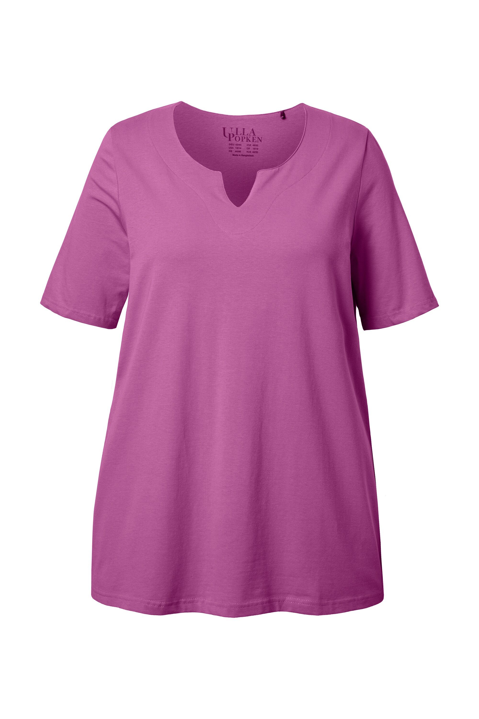 Ulla Popken T-Shirt T-Shirt A-Linie Tunika-Ausschnitt Halbarm günstig online kaufen