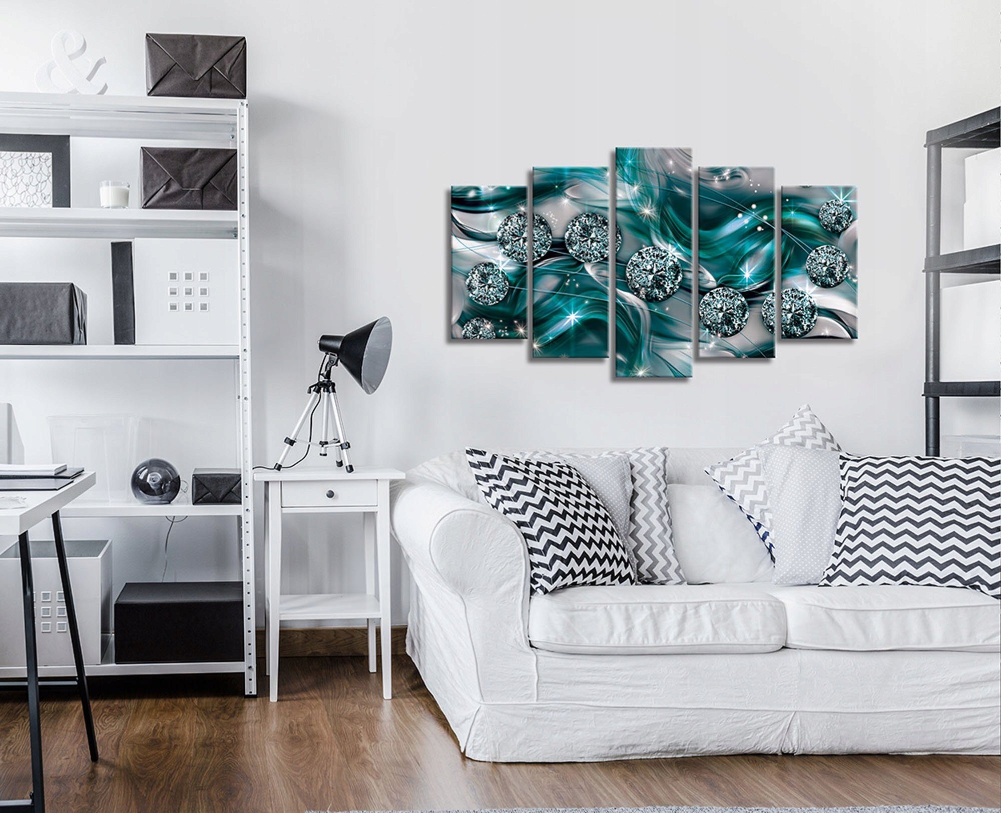 Wallarena Leinwandbild Set Abstrakt Blau Wandbilder 100x60 cm Groß Wand Dek günstig online kaufen