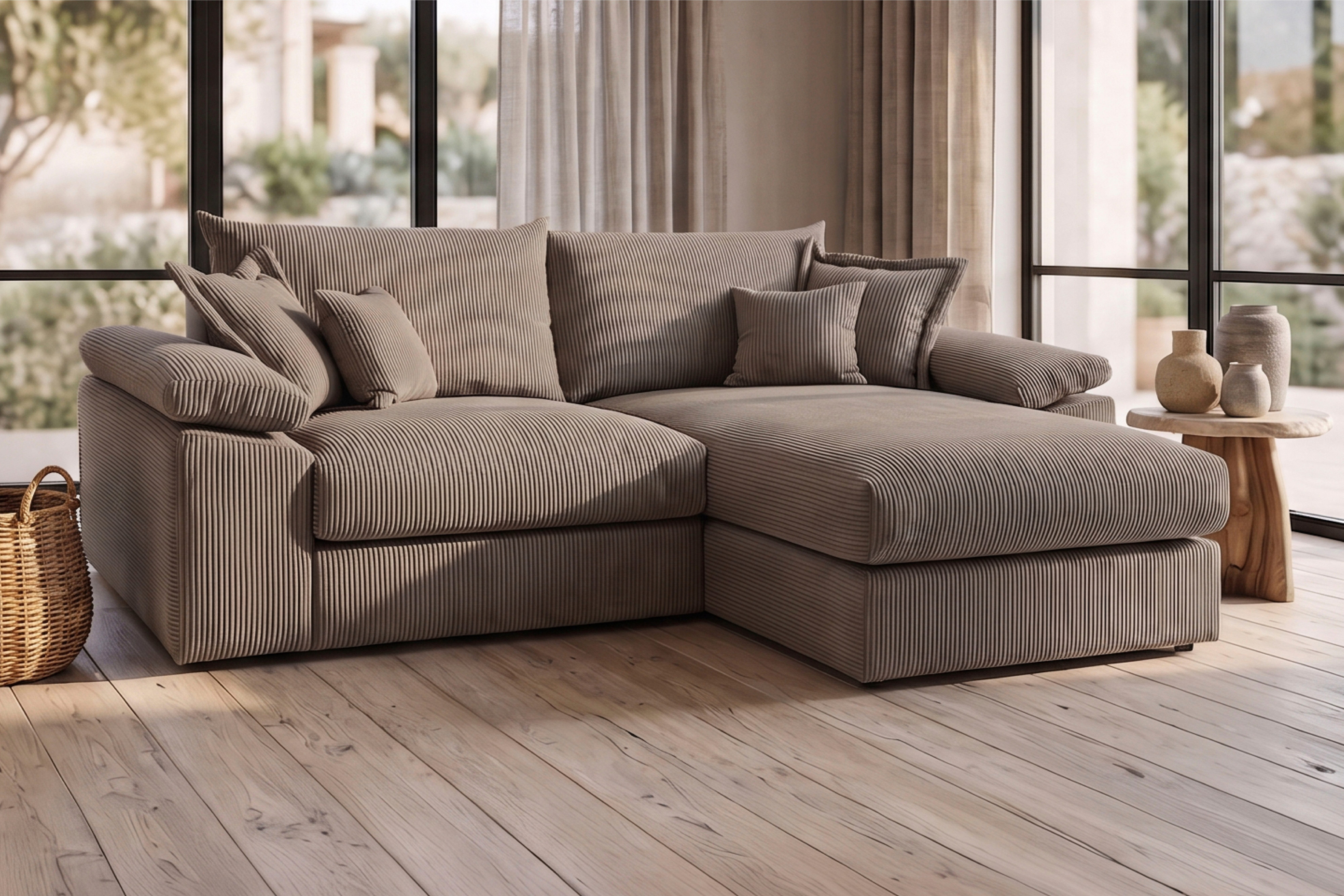 OTTO home Ecksofa Soft&Cosy XL L-Form, B: 246 cm - OTTO. Verlässliche Qualität., Mega-Sofa, Cord oder Chenille-Struktur, mit Federkern & 4 Zierkissen