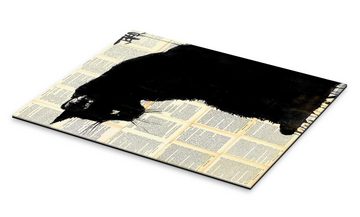 Posterlounge XXL-Wandbild Loui Jover, Schwarze Katze, Wohnzimmer Skandinavisch Illustration