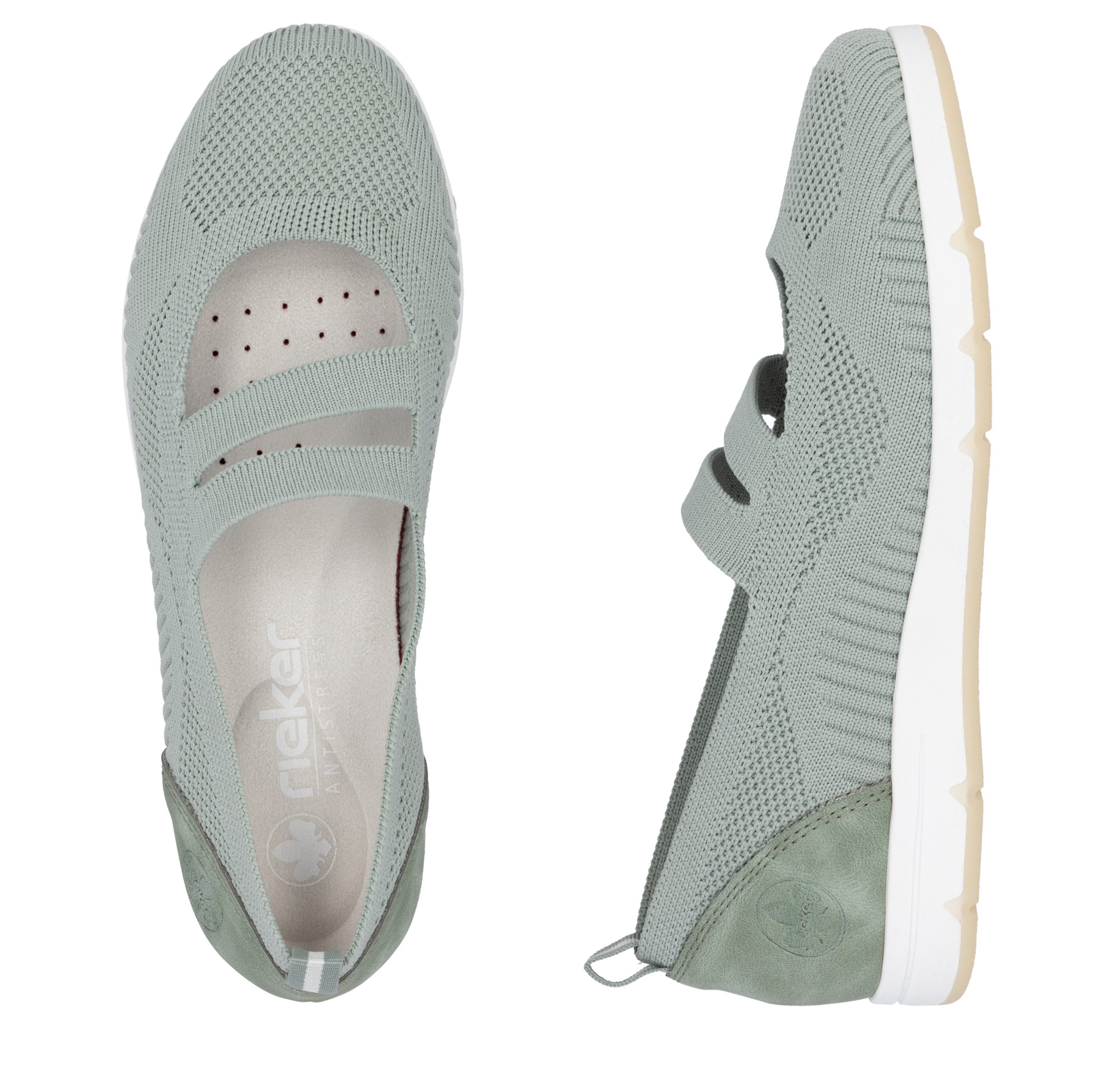 Rieker Riemchenballerina, Schlupfschuh, Halbschuh, Slip-on Sneaker mit Gummizug