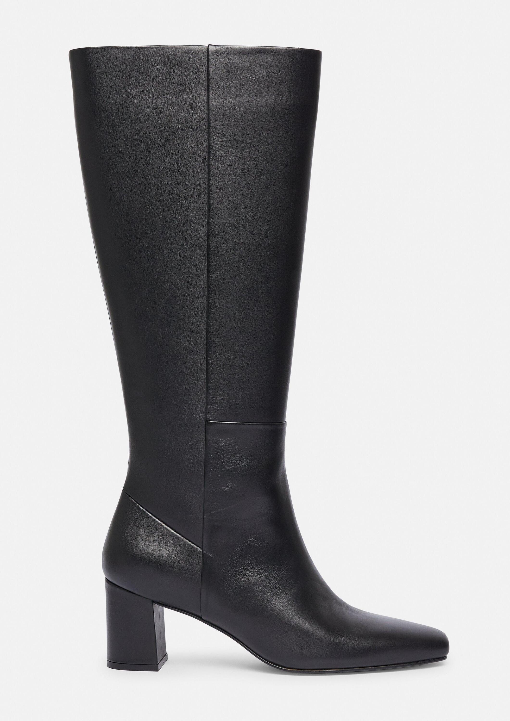 comma Stiefel Stiefel Kniehohe Boots aus glattem Rindsleder günstig online kaufen