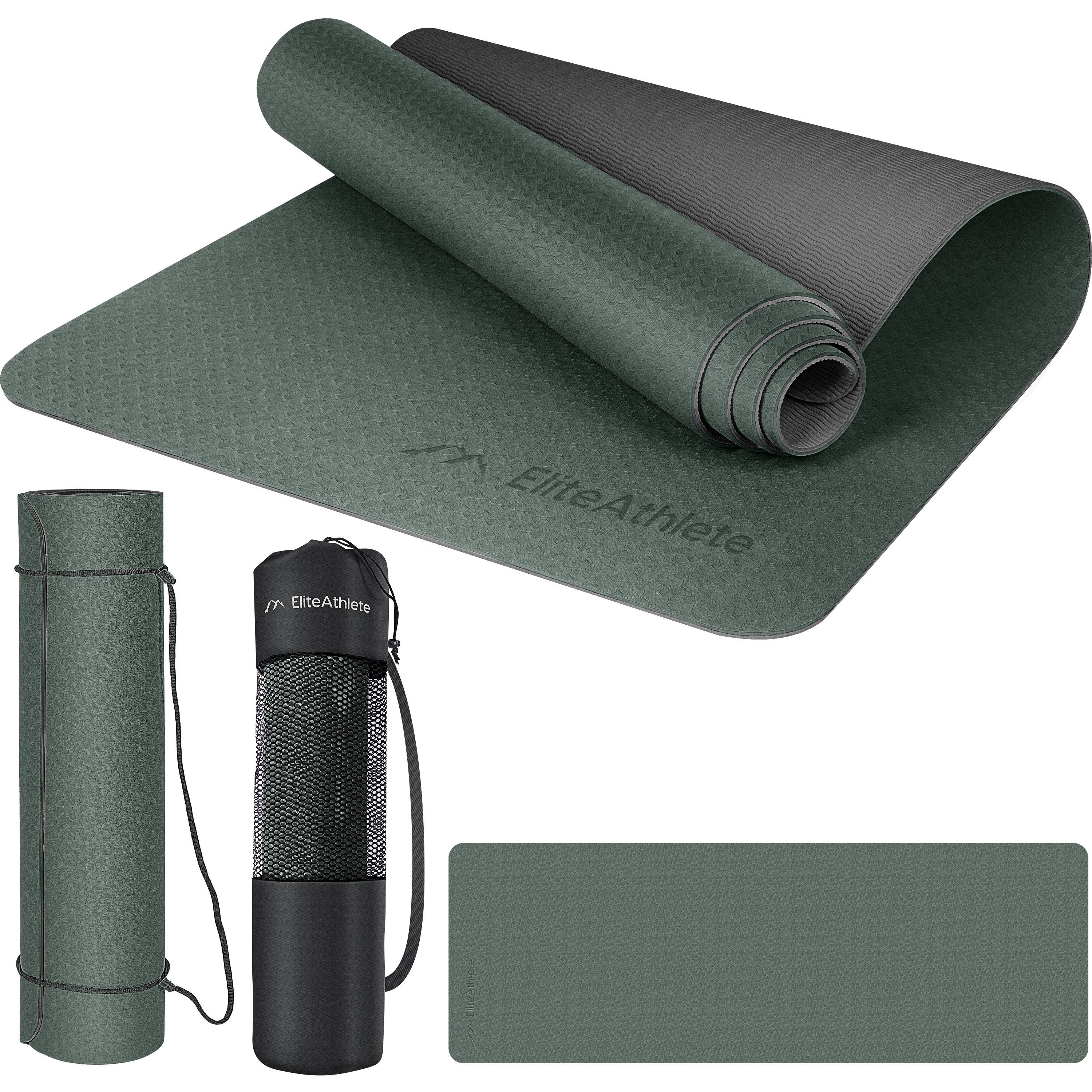 EliteAthlete Yogamatte EliteAthlete® Yogamatte - Sportmatte - Fitnessmatte - Yoga Matte (Set bestehend aus: Matte, Transporttasche, Transportband)