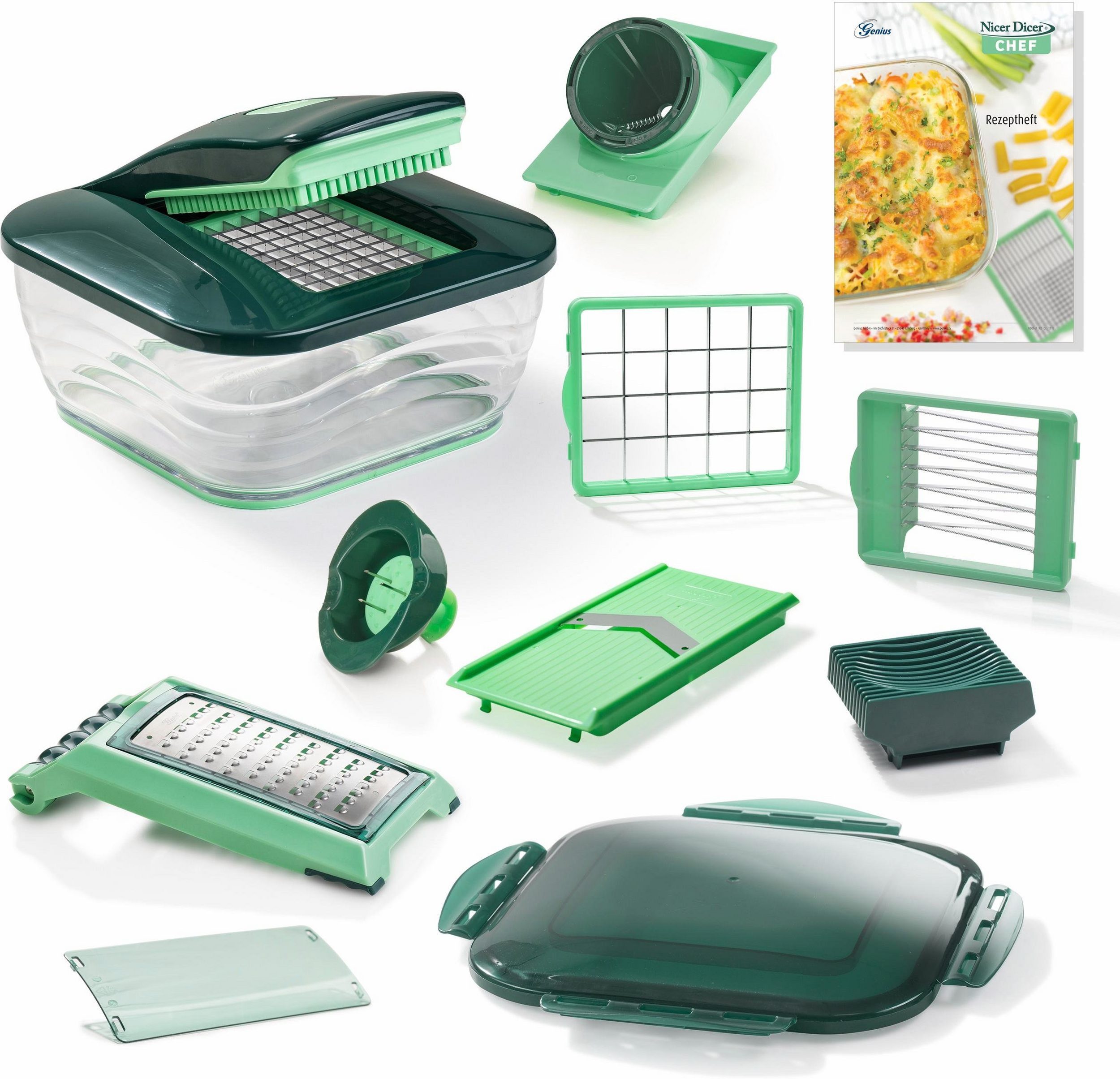 Genius Gemüseschneider Genius Nicer Dicer Chef Gemüseschneider 15tlg. Grün