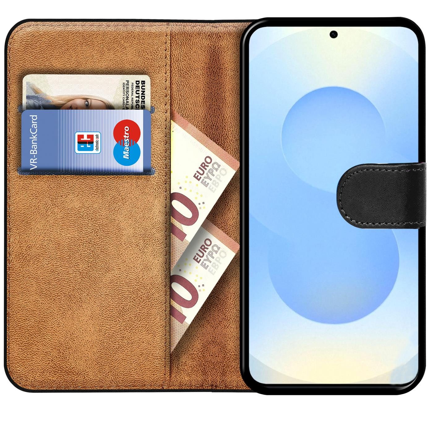 CoolGadget Handyhülle Wallet Klapp Tasche Book Case für Samsung Galaxy S25 FE, Hülle Klapphülle Flip Cover Etui Schutzhülle
