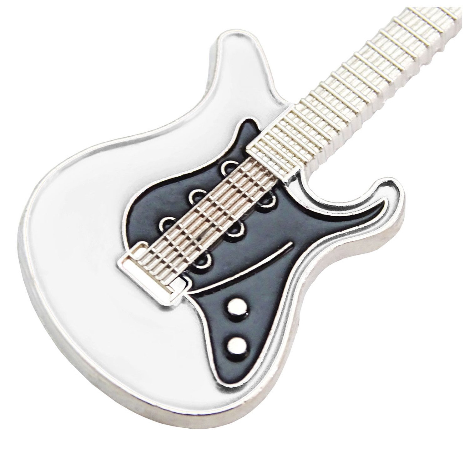 keepdrum E-Gitarre keepdrum Schlüsselanhänger E-Gitarre in Weiss, Aus Metall gefertigt, Mit feinen Details