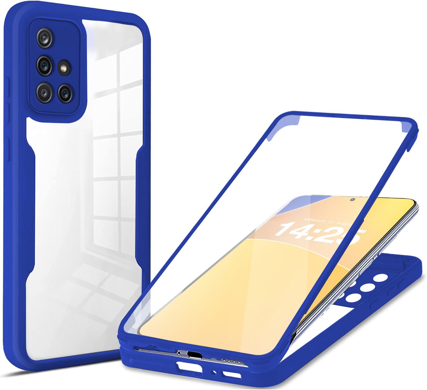Tec-Expert Handyhülle 360 Grad Hülle für Samsung Galaxy A51 6.5 Zoll, 6.5, Rundum Schutz Cover Case Hülle robust