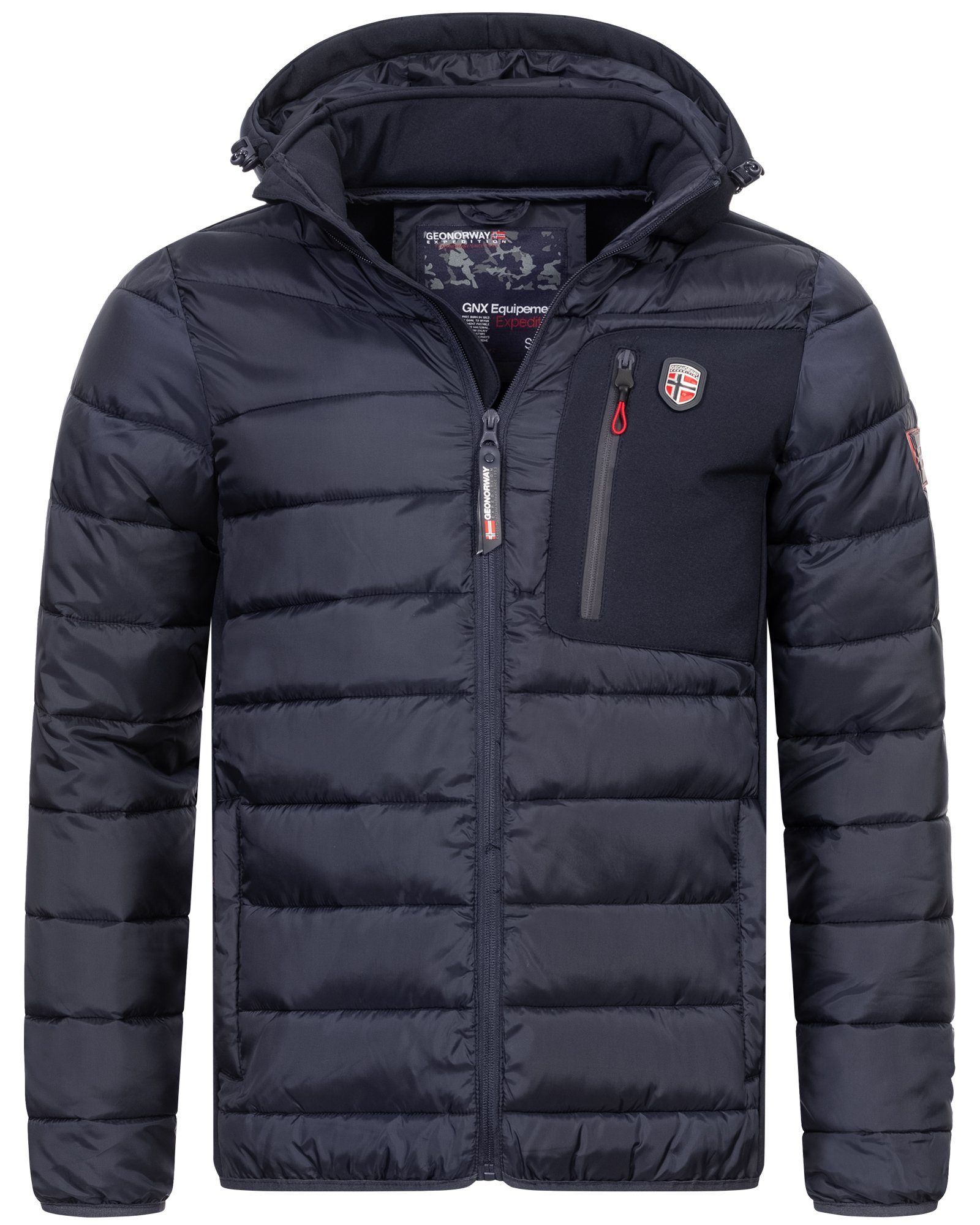 Navy Jacke Parka Stepp Kapuzenjacke Softshell Steppjacke Geographical MIX Herren Steppjacke Norway Winter