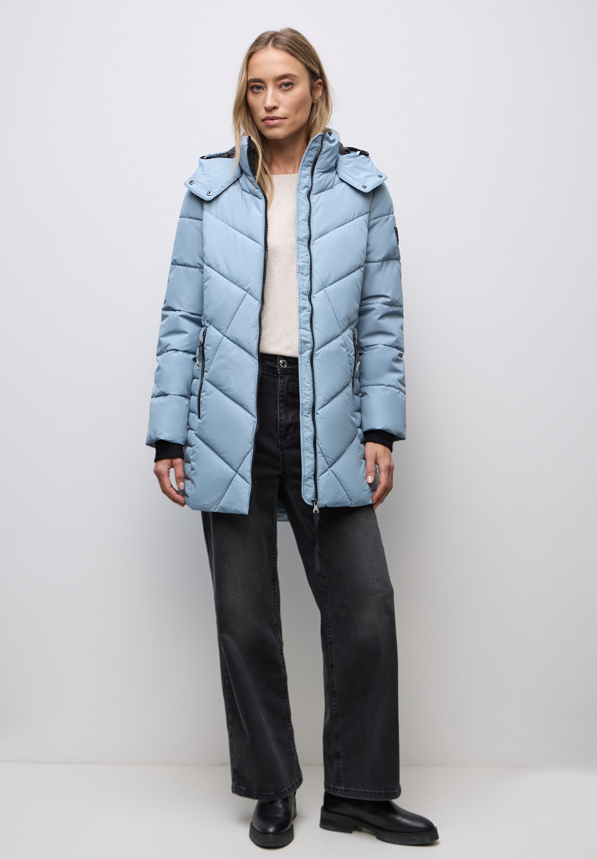 STREET ONE Steppmantel mit abnehmbarer Kapuze