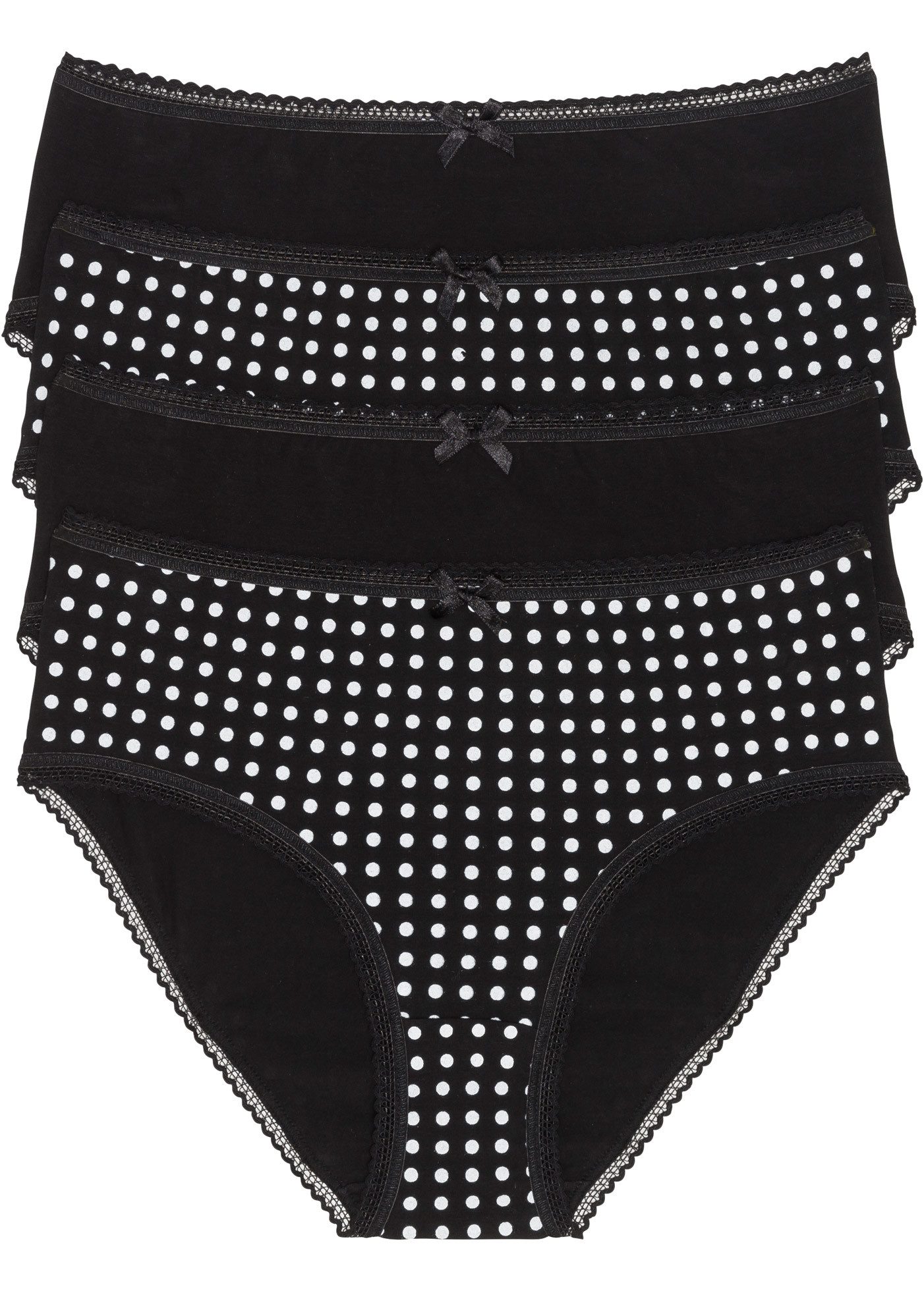 bonprix Maxislip (Packung, 4-St) klassischer Stil, figurnaher Schnitt, mit dekorativer Schleife