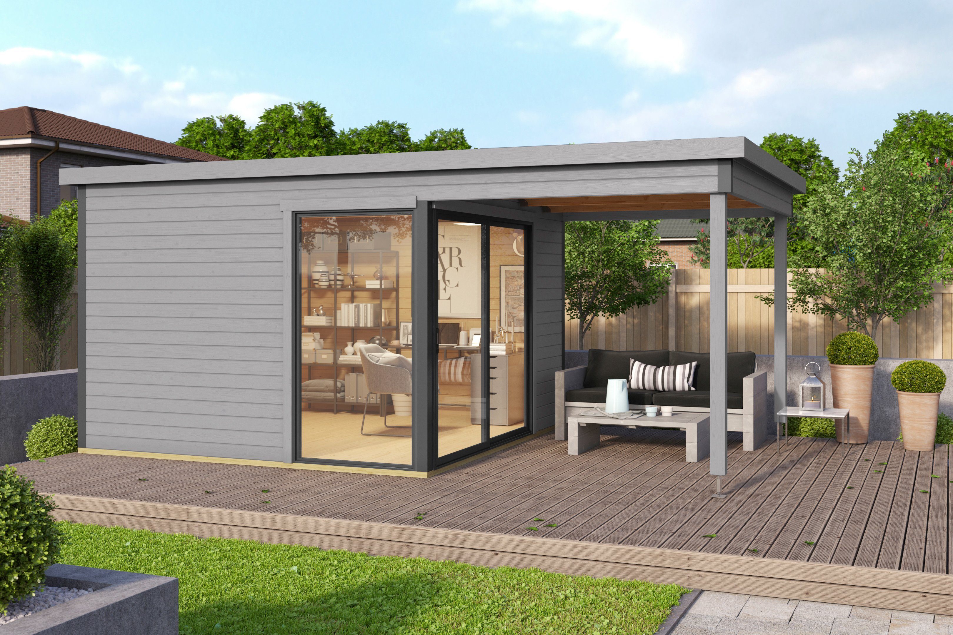 LASITA MAJA Gartenhaus DOMEO 2, BxT: 524x319,6 cm, (Set), mit Dachverlängerung