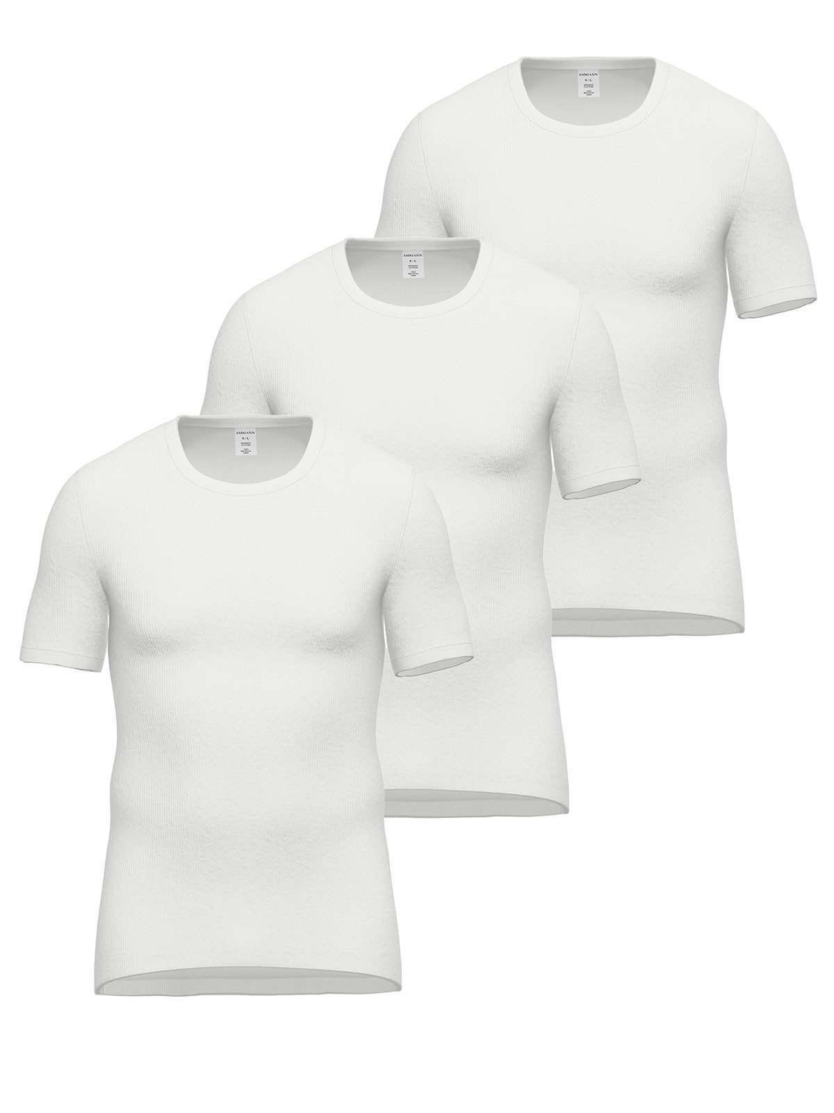 Ammann Unterziehshirt 3er Pack Shirt 1/2 Arm Day Classic / Doppelripp Ex (Packung, 3-St) hohe Markenqualität